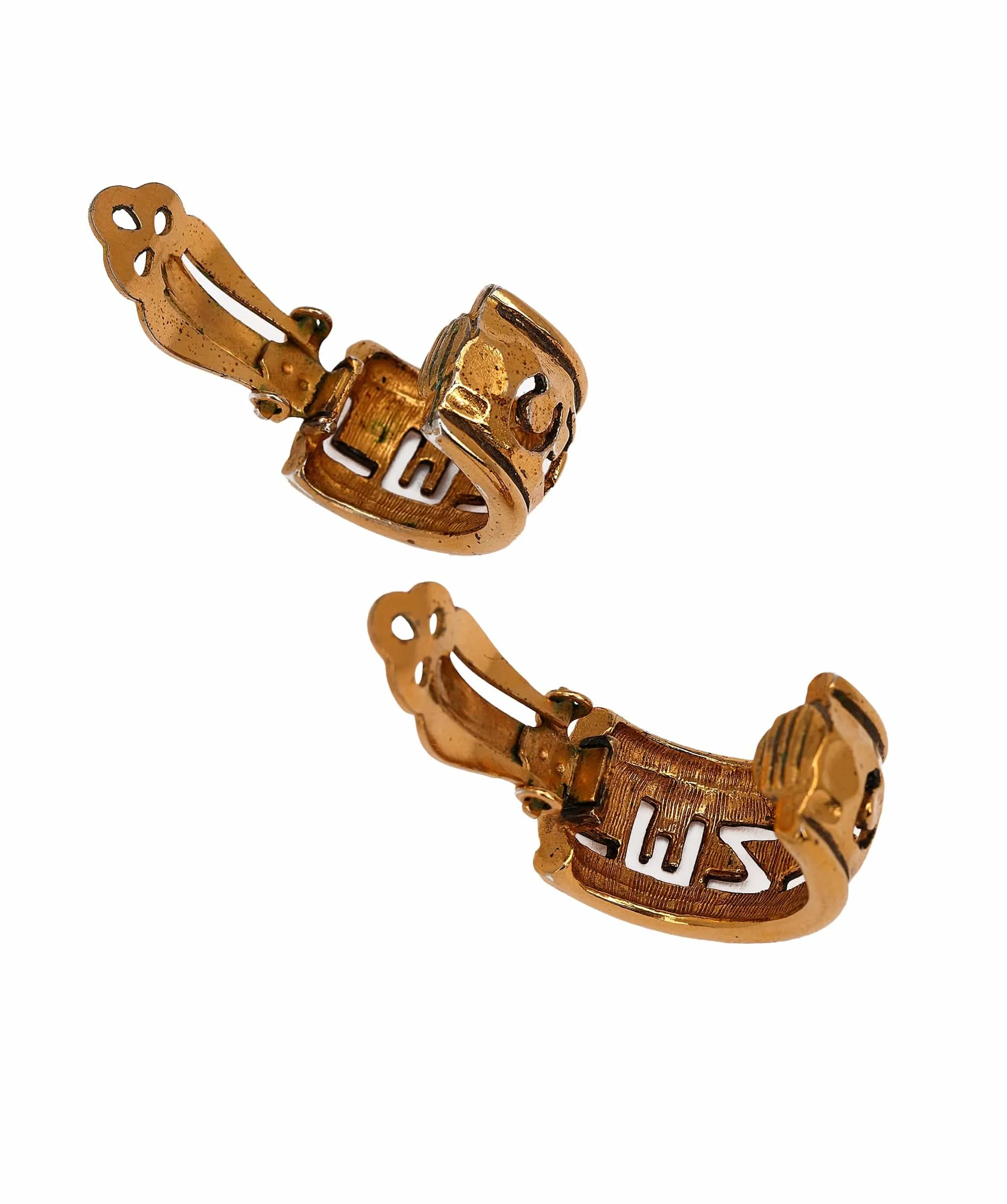 Chanel Logo Cutout Clip On Hoops  AVC2037