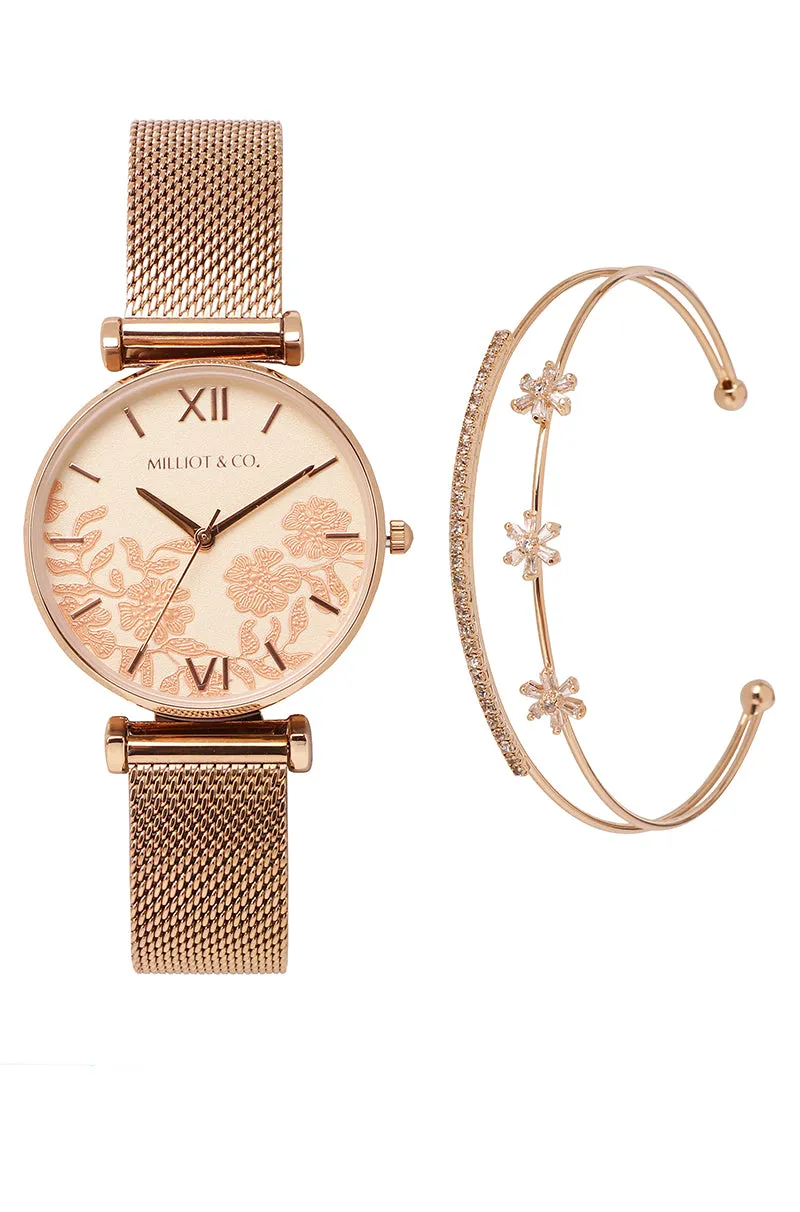 Charlie Watch Set Metal Analog (Salmon)