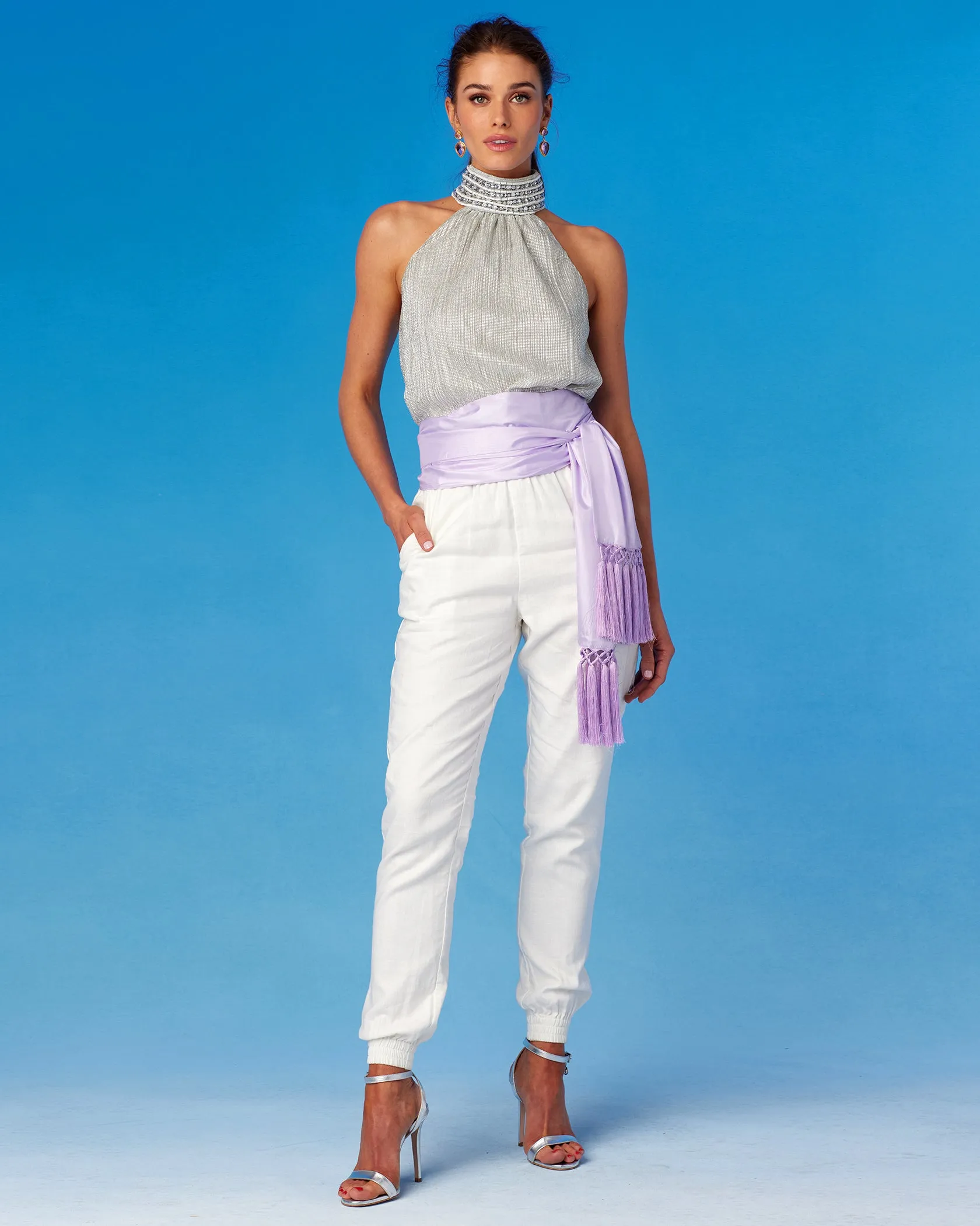 Cosima Sash Belt in Sunset Lavender
