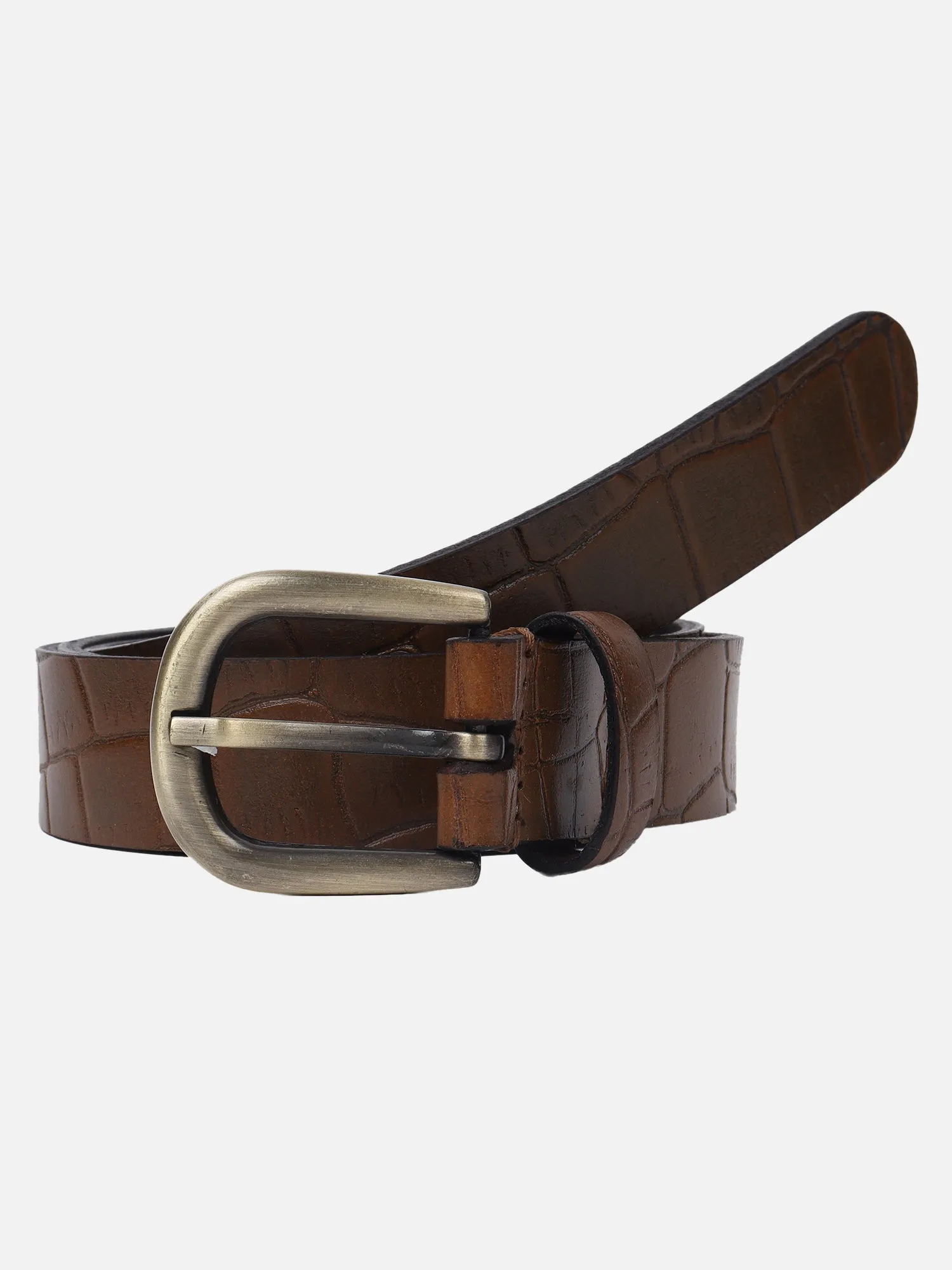 Croco embossed tan Women's Belt