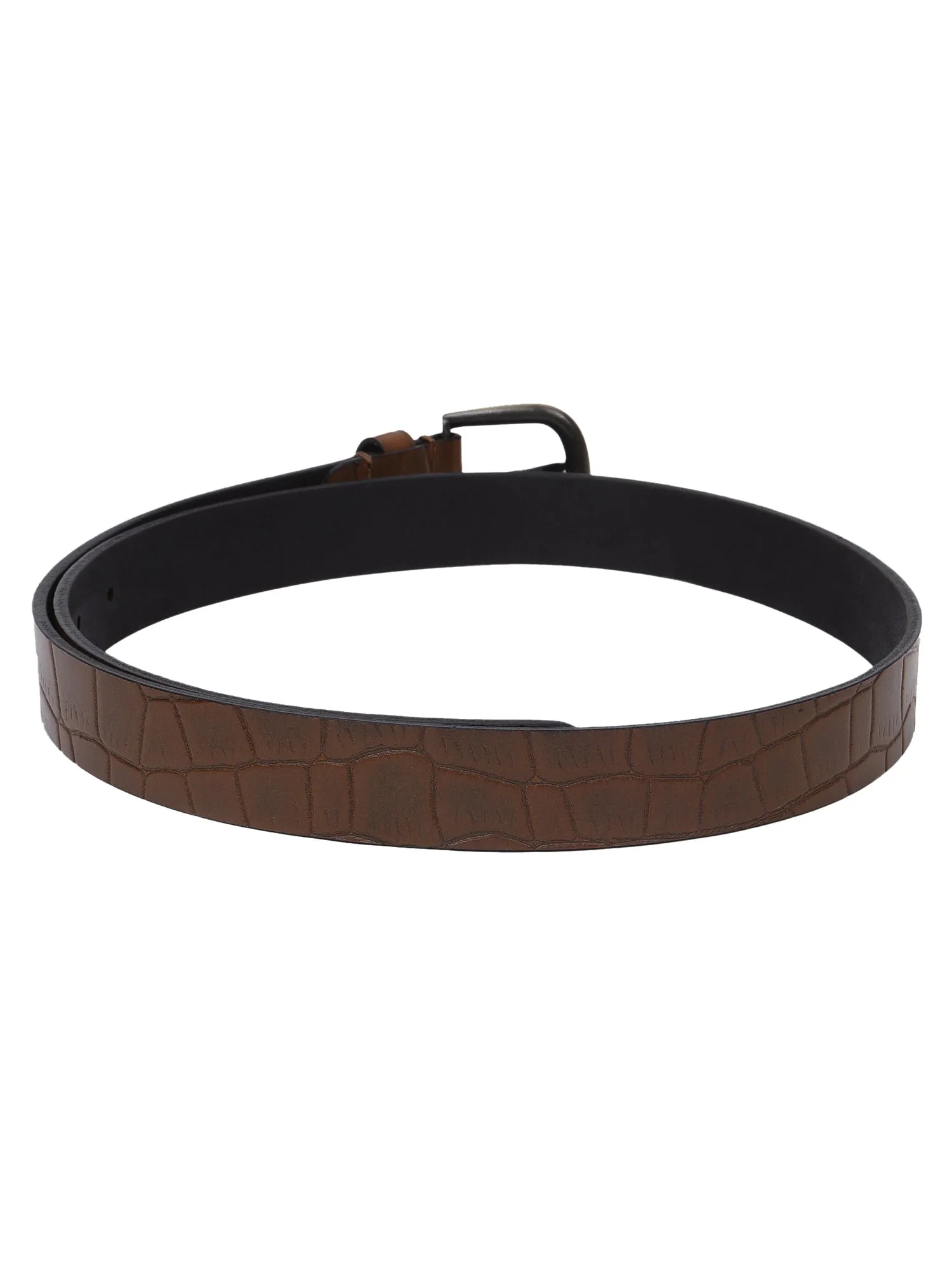 Croco embossed tan Women's Belt