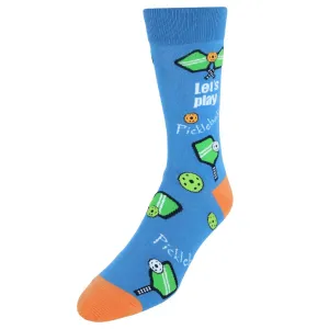 CTM® Men's Novelty Let's Play Pickleball Soft Socks (1 Pair)