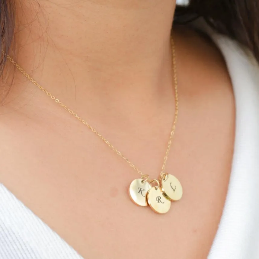 Custom Necklace | Personalized Discs Necklace | Engraved Necklace | Initial Necklace