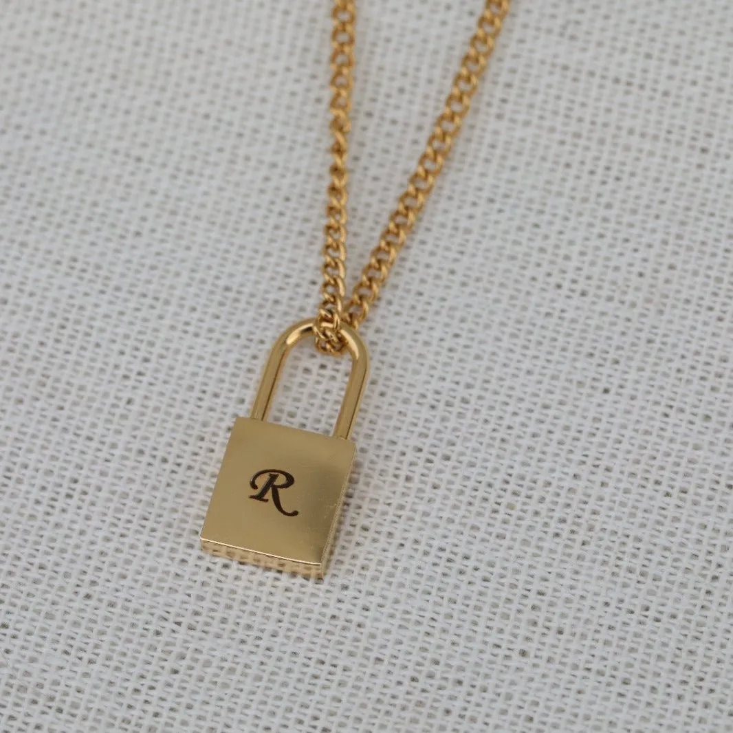 Custom Necklace | Personalized Lock Necklace | Engraved Necklace | Initial Necklace | Padlock Necklace