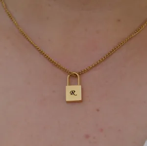 Custom Necklace | Personalized Lock Necklace | Engraved Necklace | Initial Necklace | Padlock Necklace