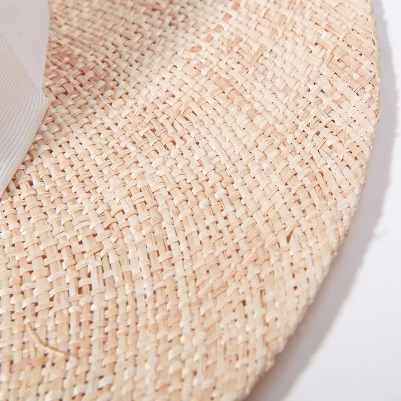 Double Chain Strap Fedora Hat for Women - Summer Sun Hats with Neck Pearls - Sunshade Beach Hat - Raffia Wedding Hat