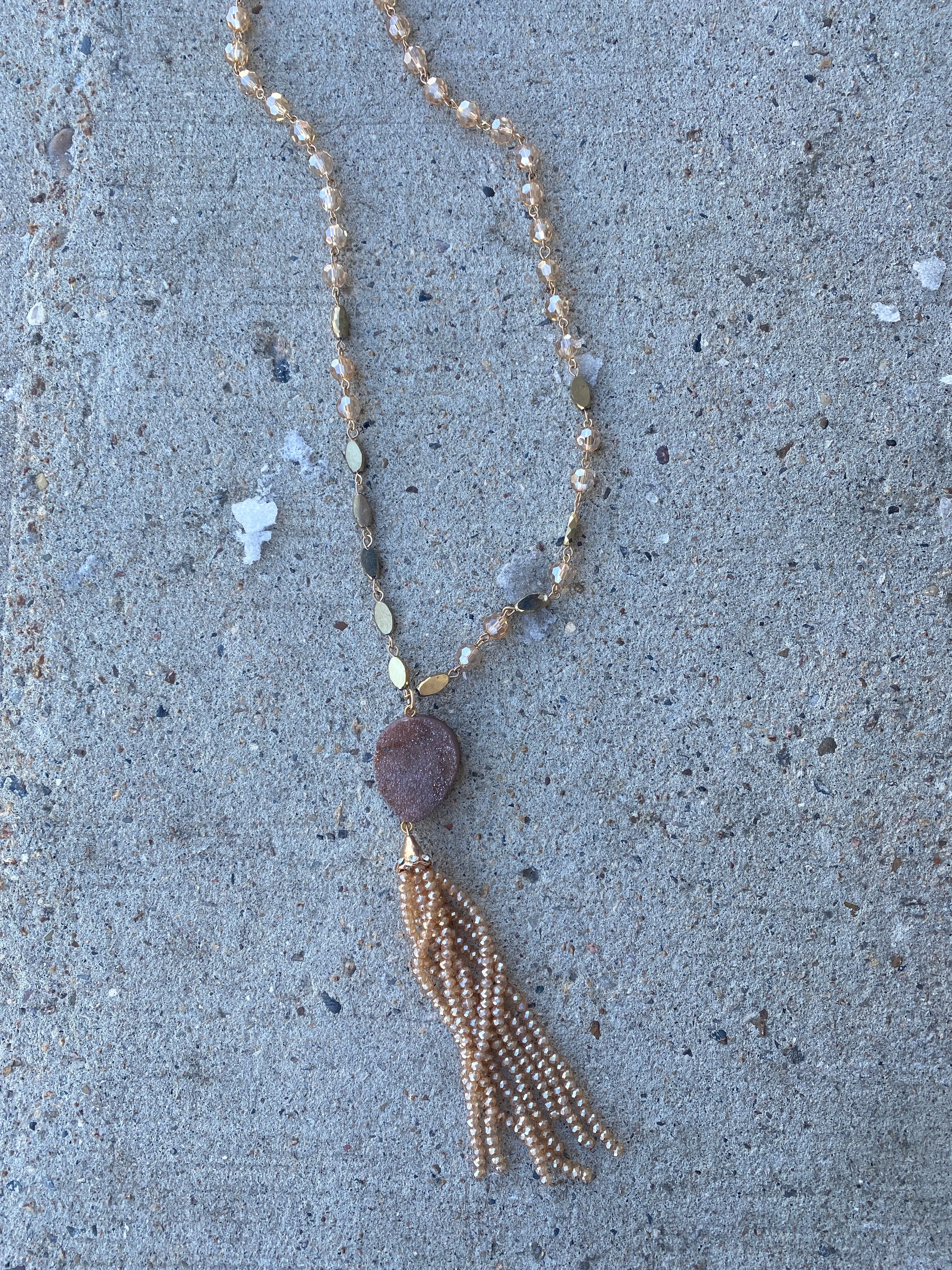 Druzy Necklace - Champagne