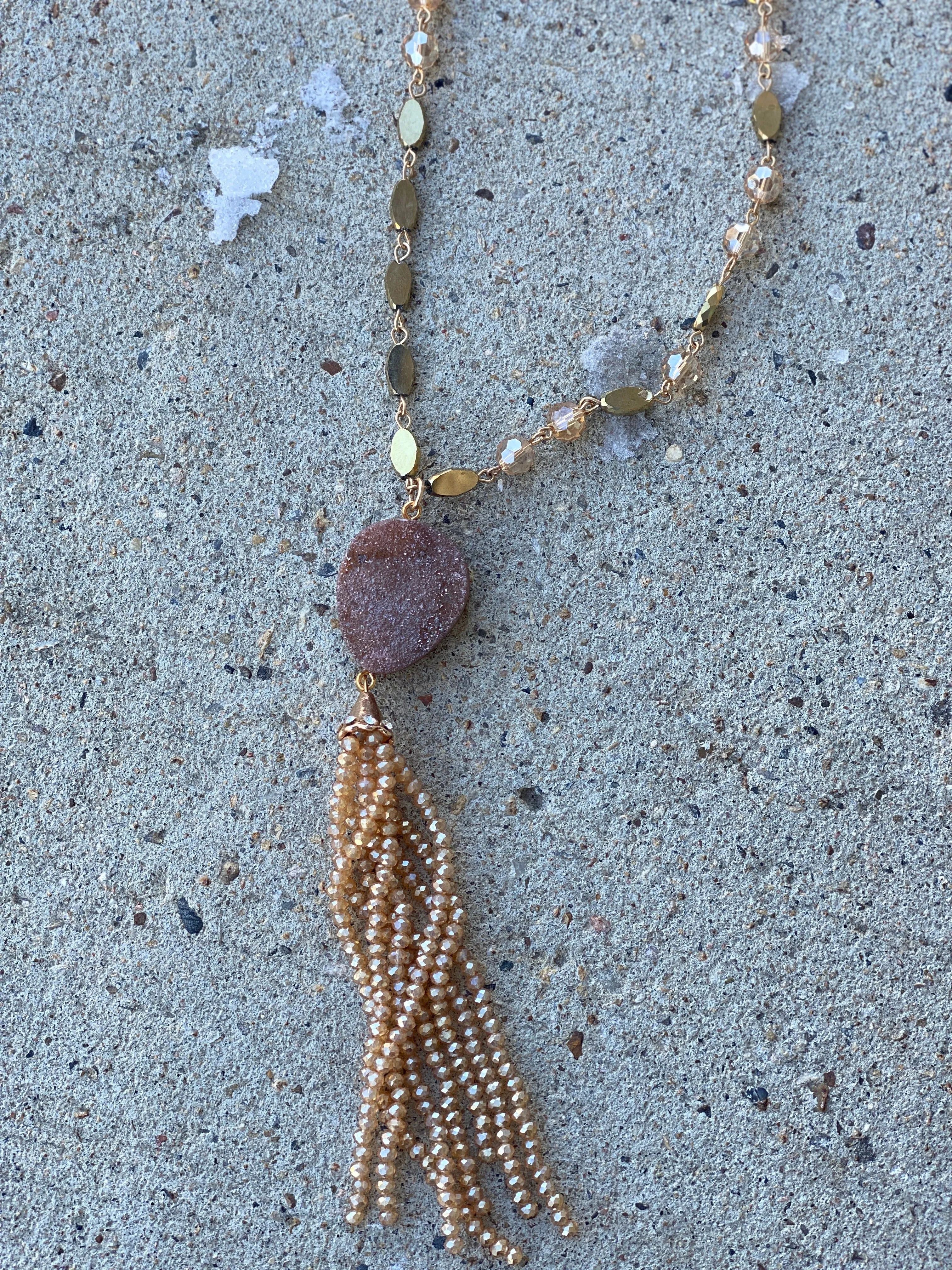 Druzy Necklace - Champagne
