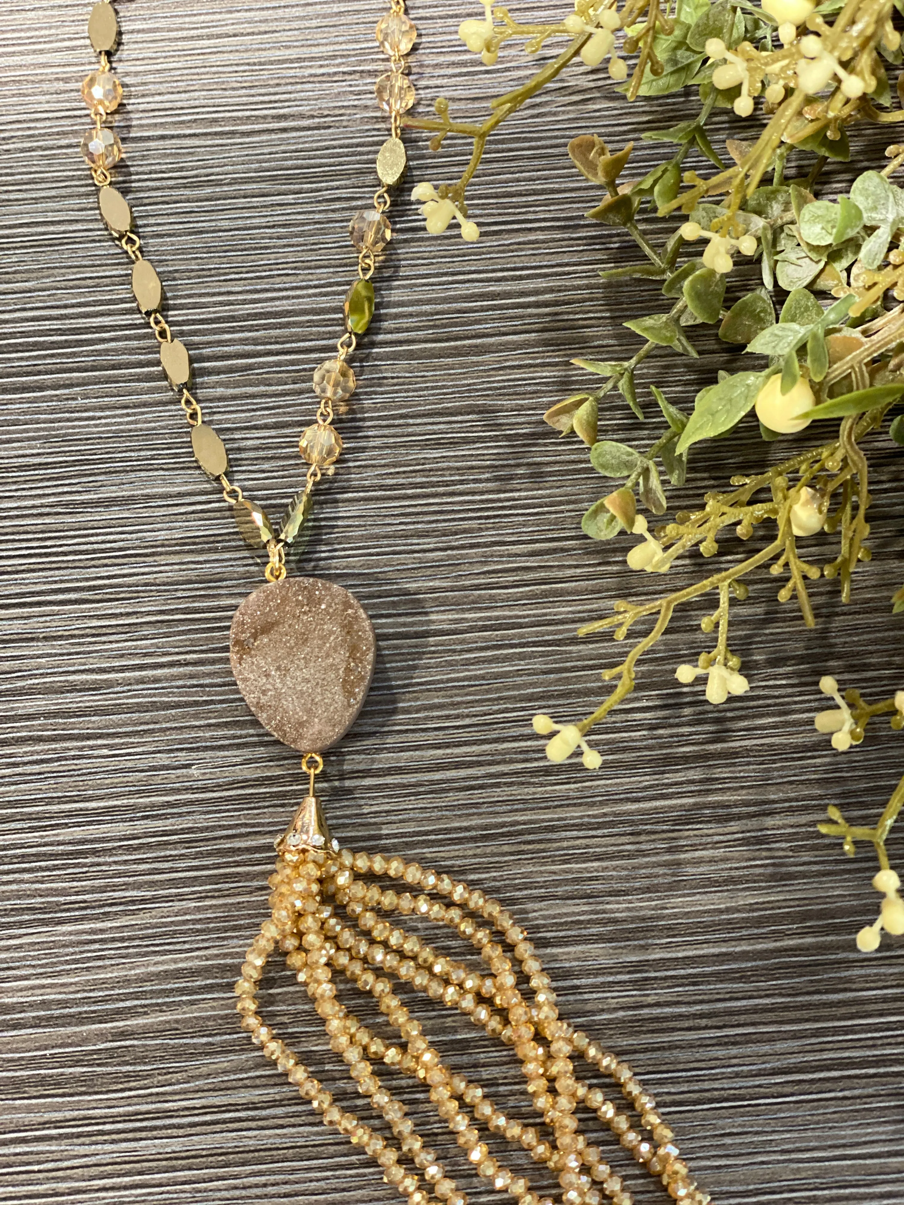Druzy Necklace - Champagne