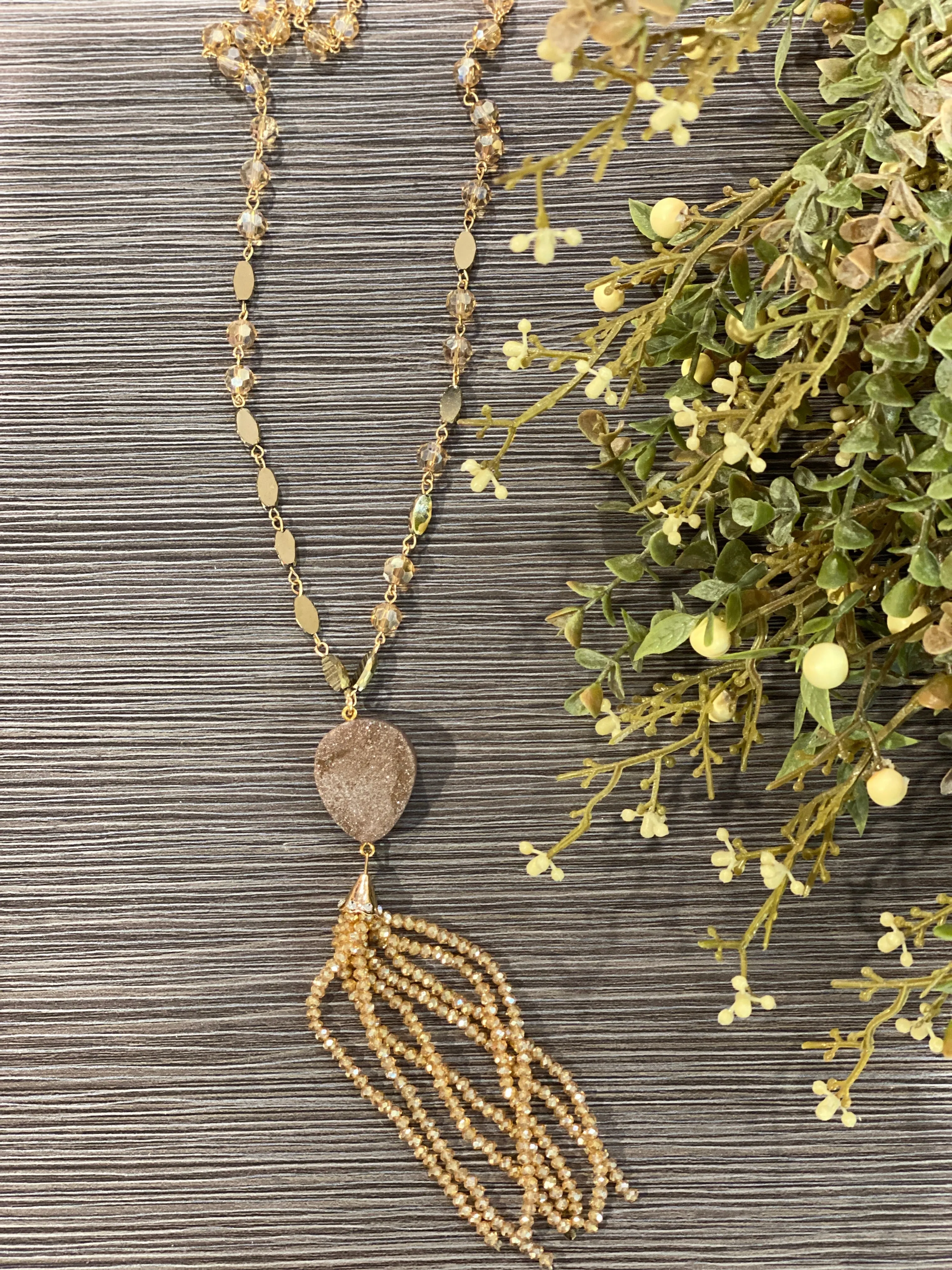 Druzy Necklace - Champagne