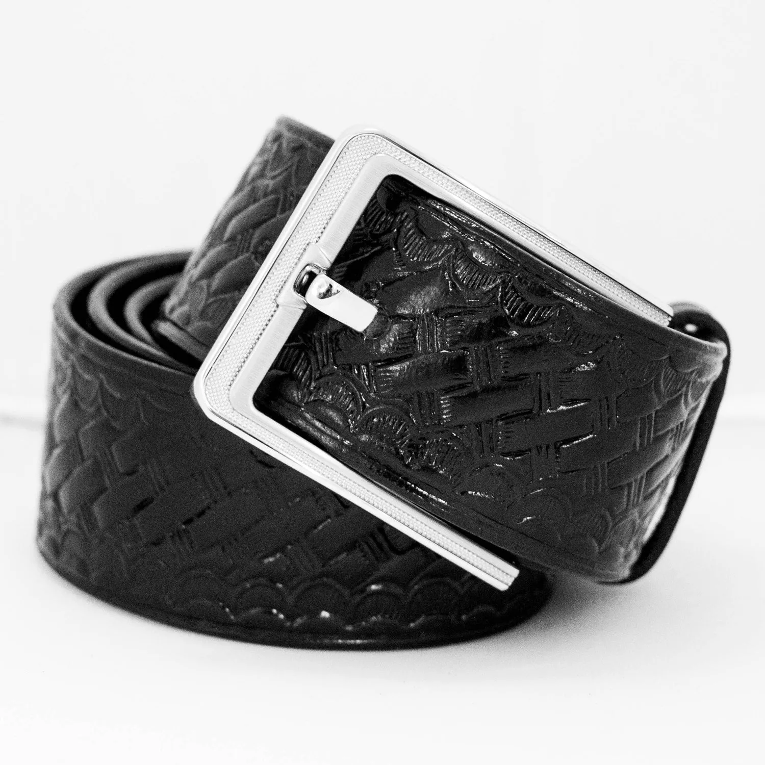 Duty Belt Replacement Belt Buckle (Silver Texture Pattern)
