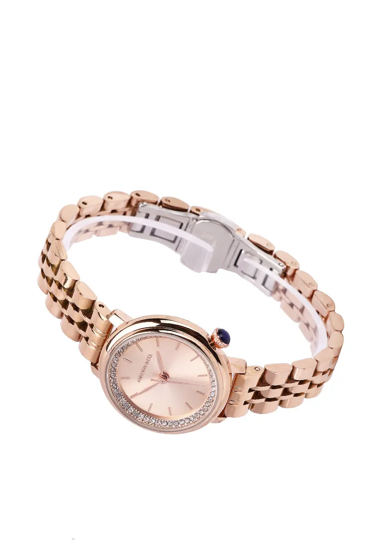 Ellysa Rose Gold Metal Watch Gift Set (Salmon)