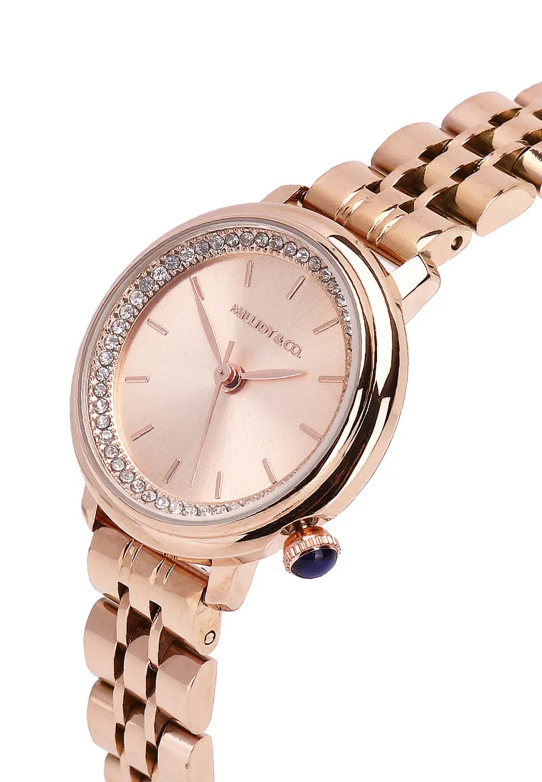 Ellysa Rose Gold Metal Watch Gift Set (Salmon)