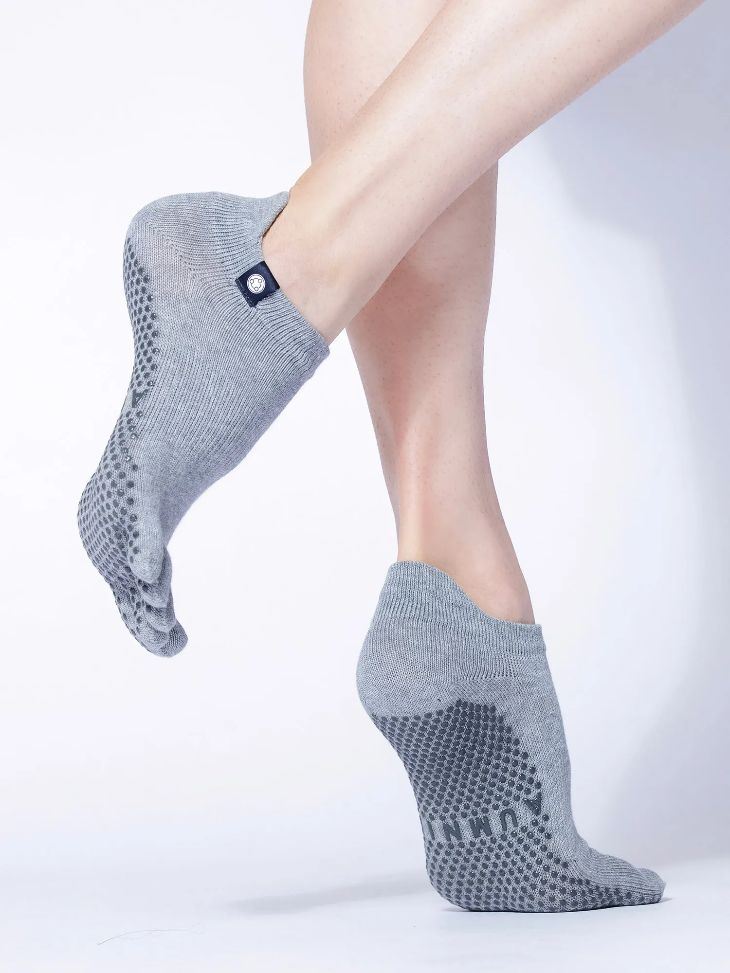 FULL TOE YOGA ANKLE SOCKS, GREY