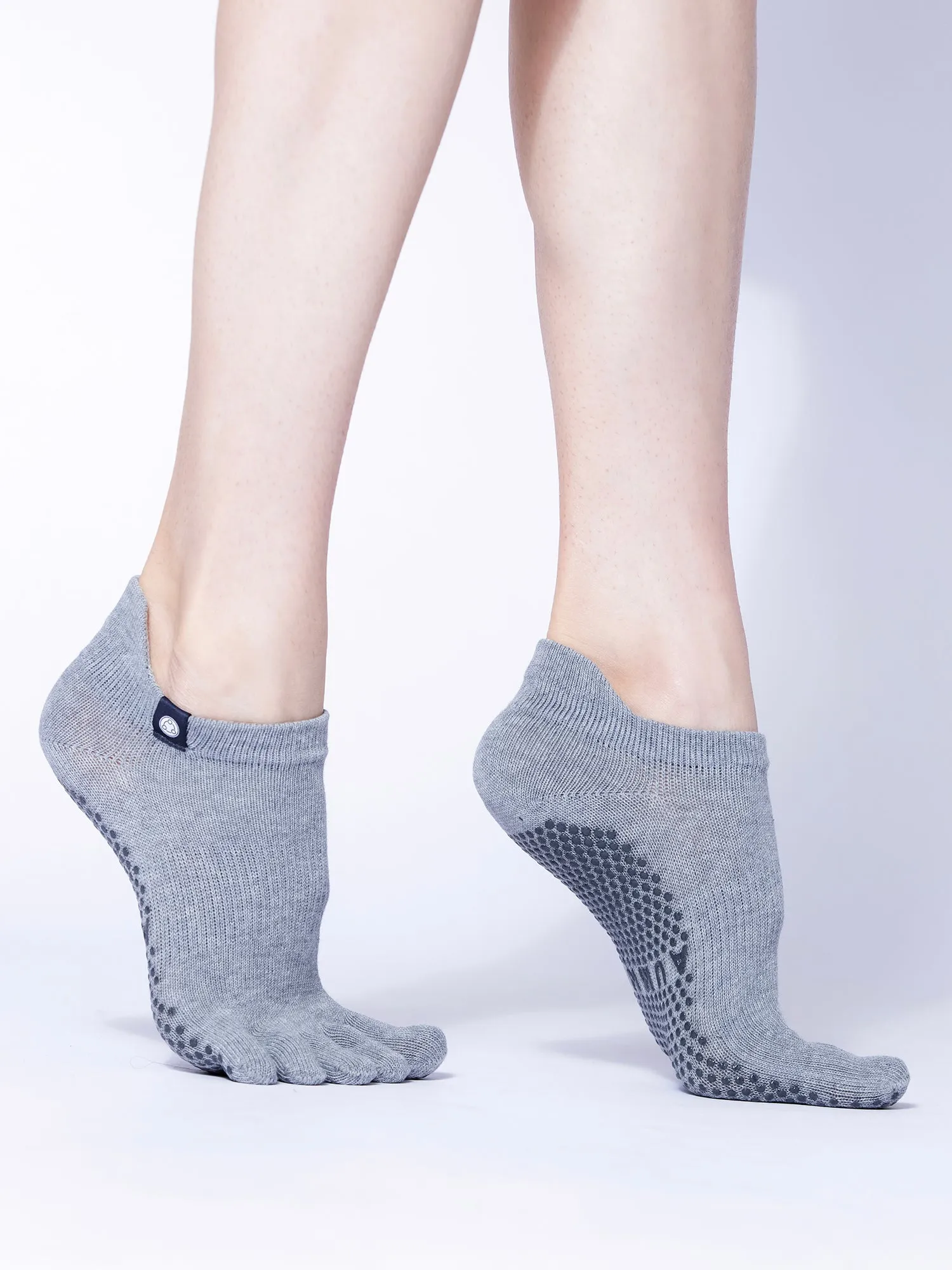 FULL TOE YOGA ANKLE SOCKS, GREY