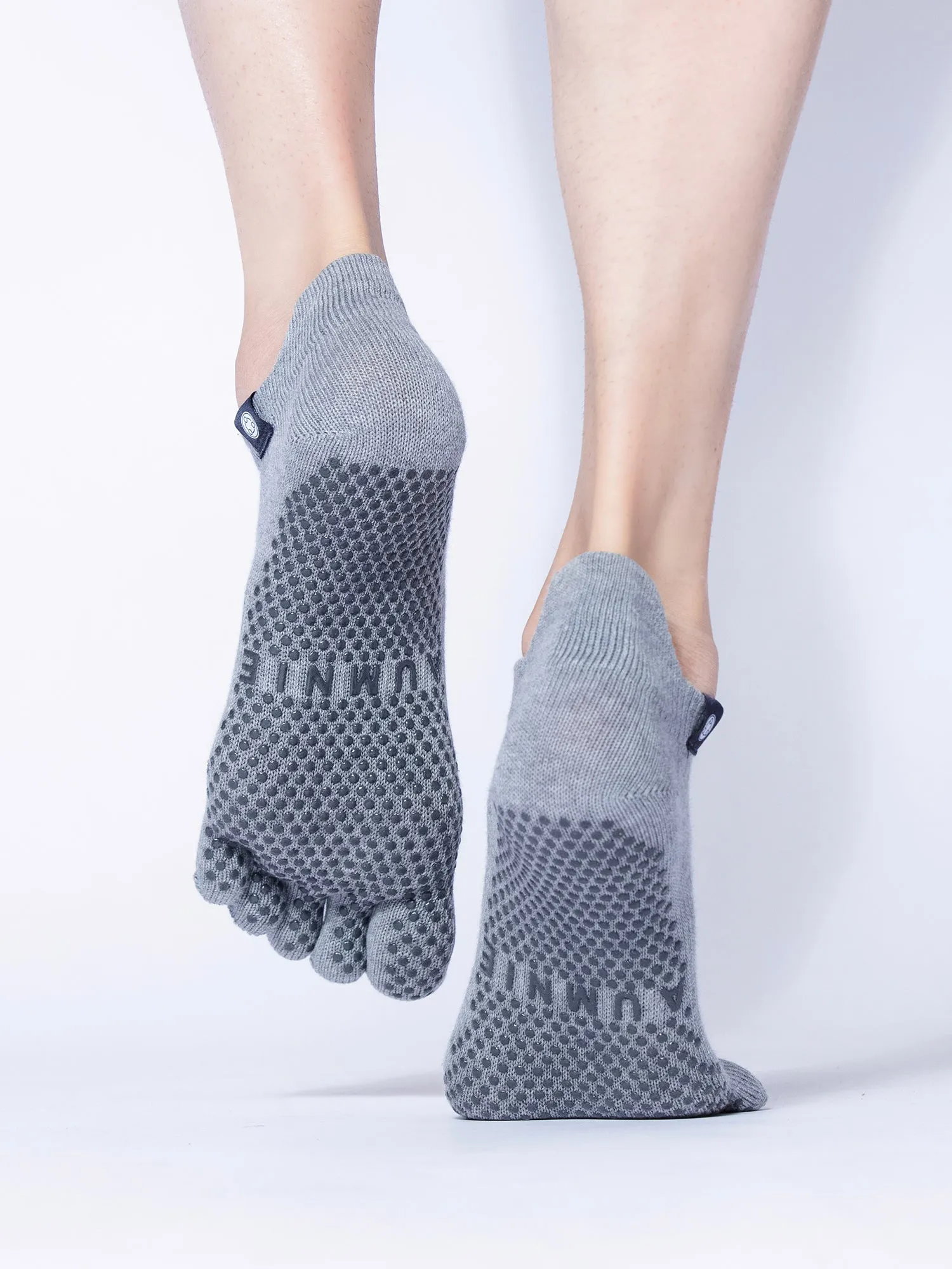 FULL TOE YOGA ANKLE SOCKS, GREY