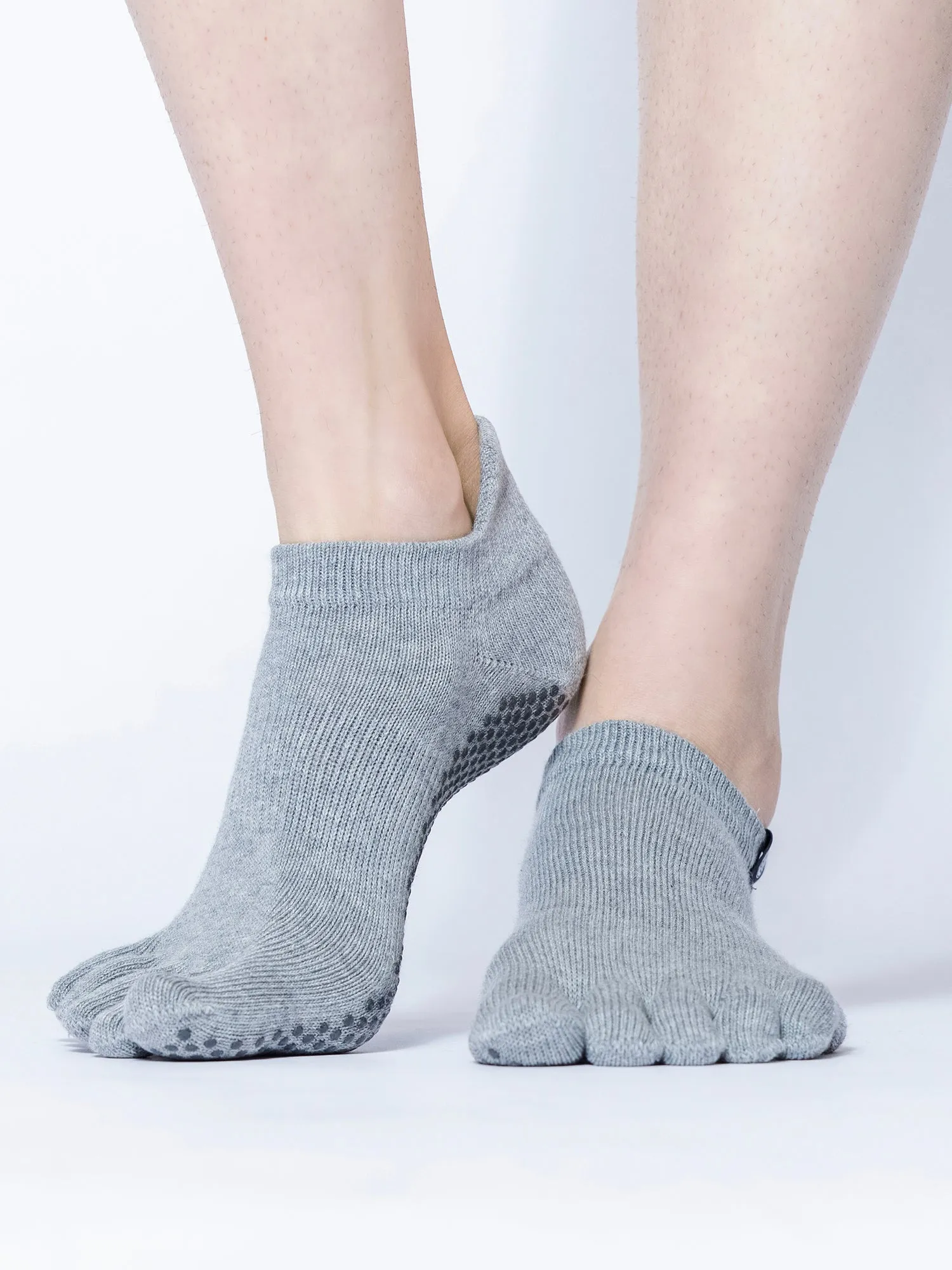FULL TOE YOGA ANKLE SOCKS, GREY