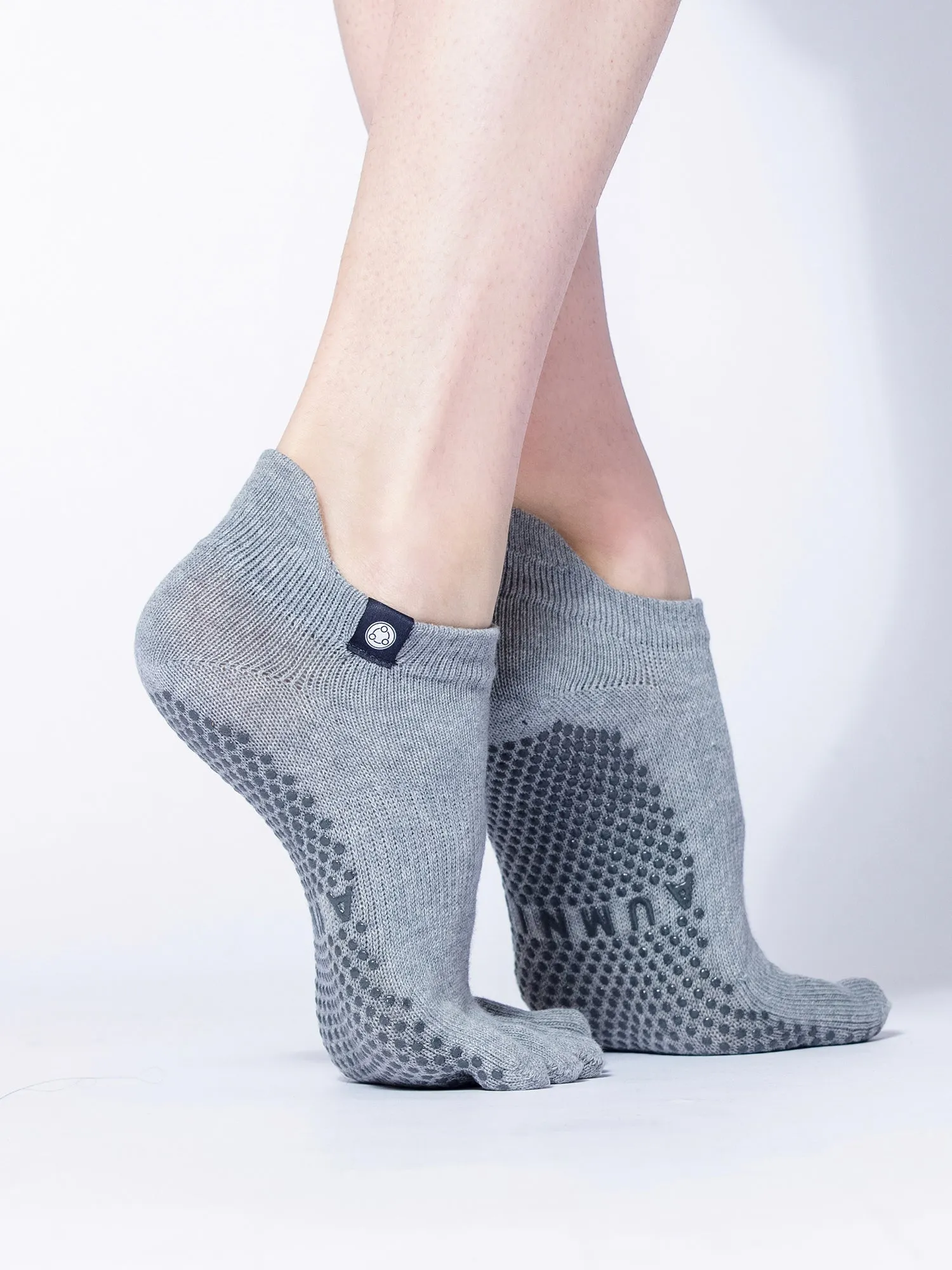FULL TOE YOGA ANKLE SOCKS, GREY