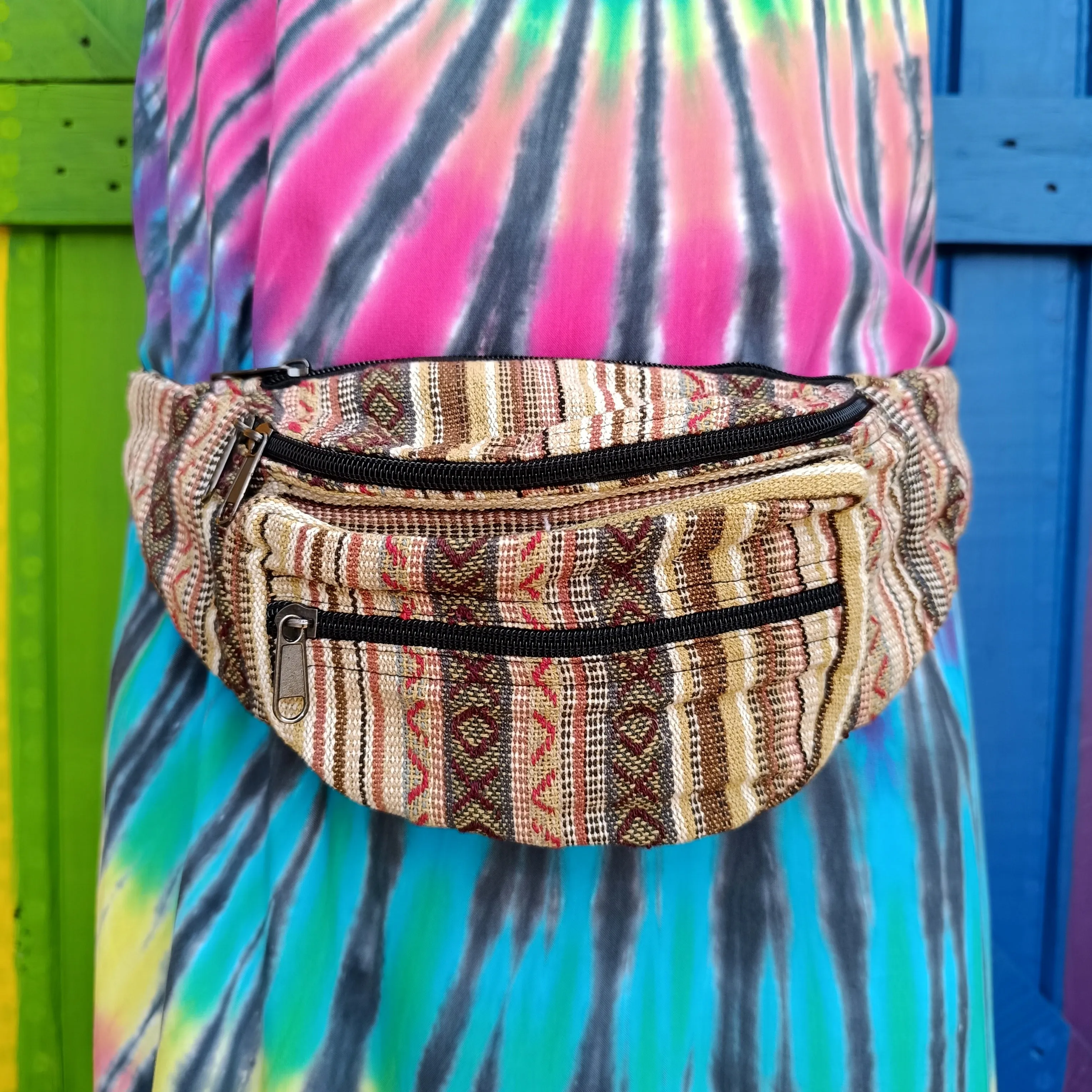 Funky Unisex Gheri Cotton Money Belts Moon bag Crossbody Bag