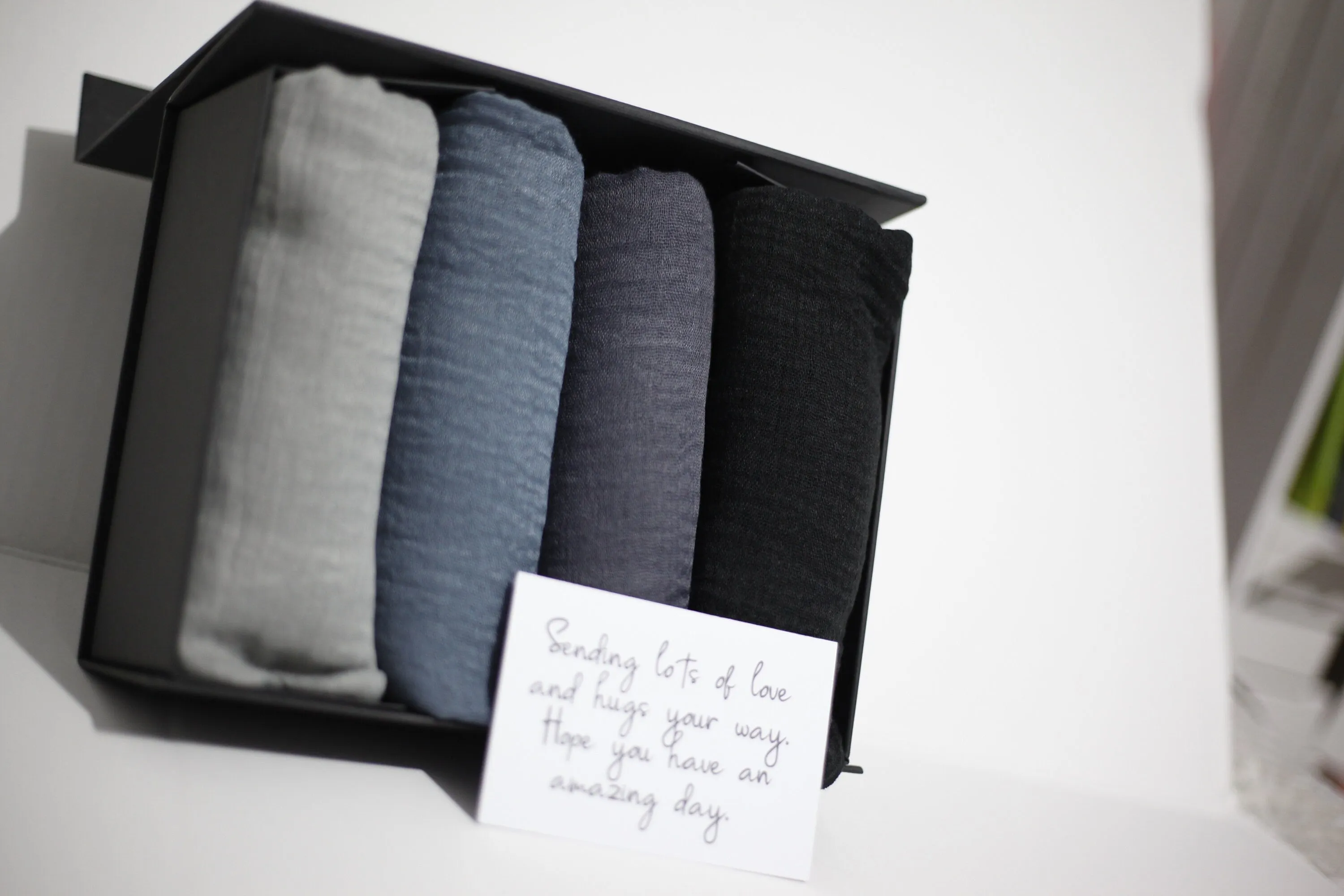 Grey,Black Winter colours scarf gift set, Gifts for her, Ladies Hijab set, Crinkle Cotton Hijabs, Cotton scarves for ladies, Christmas gift