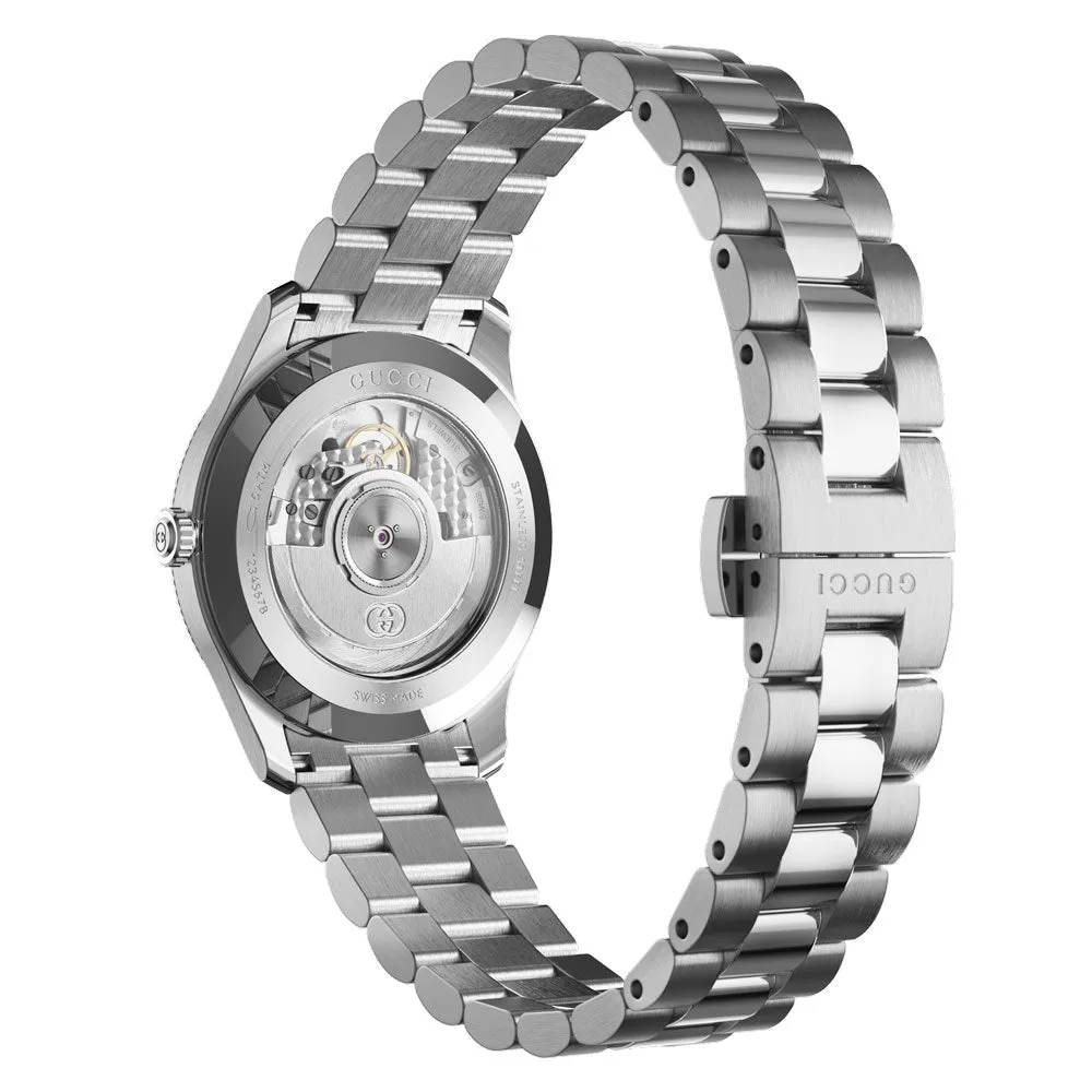 Gucci G-Timeless 40mm Silver Dial Gold Plated & Steel Automatic Gents Watch YA126390