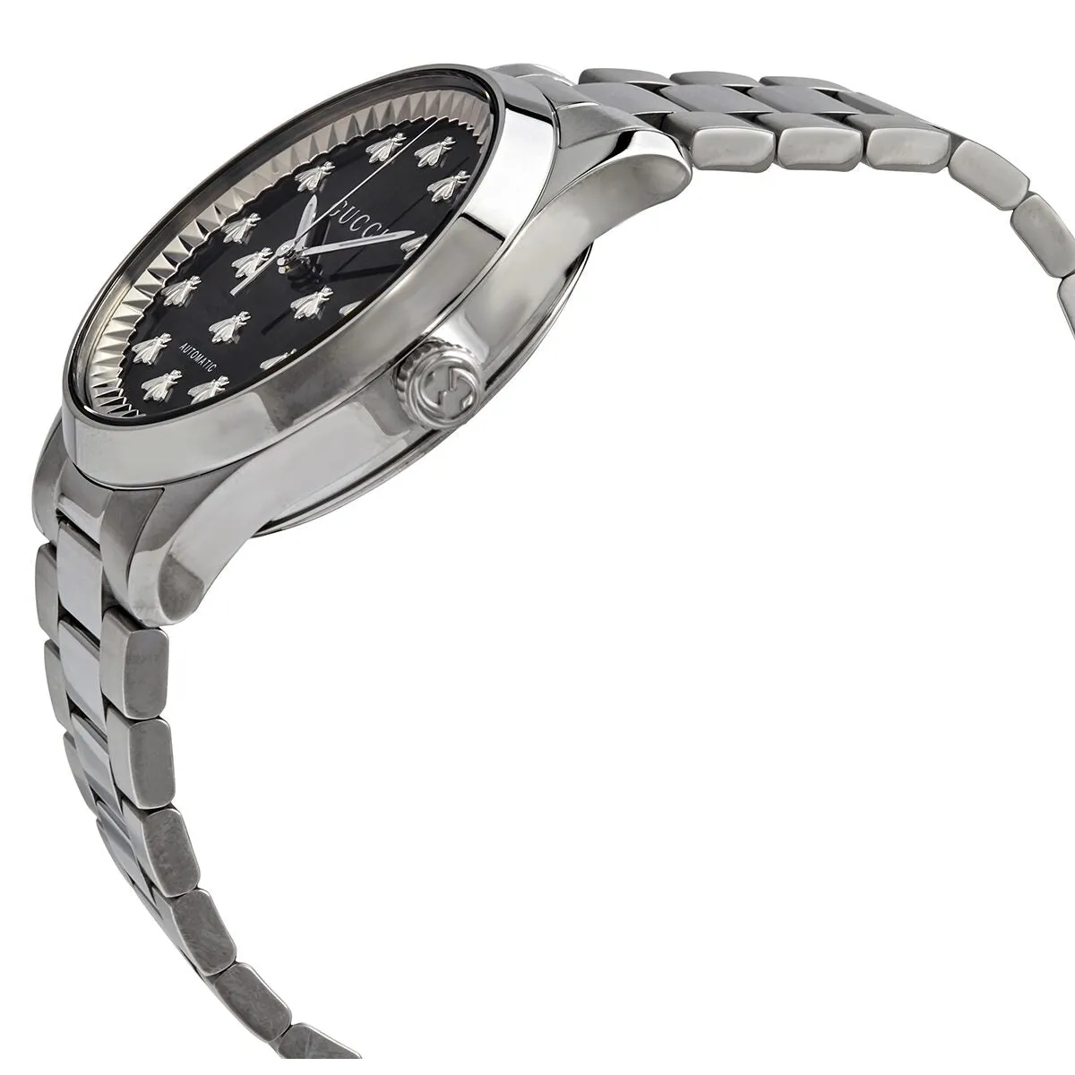 Gucci G-Timeless Automatic Black Onyx Stone Dial Ladies Watch YA1264130