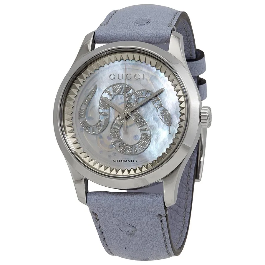 Gucci G-Timeless Automatic Transparent Mother of Pearl Dial Ladies Watch YA1264113