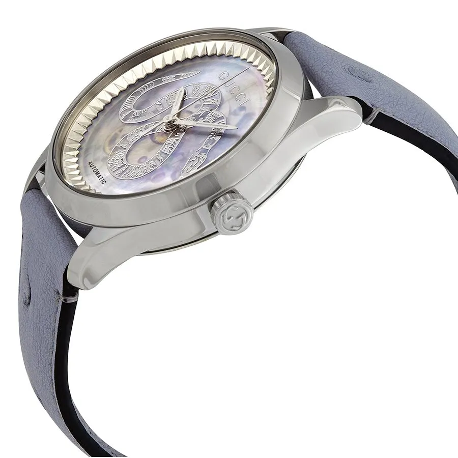Gucci G-Timeless Automatic Transparent Mother of Pearl Dial Ladies Watch YA1264113