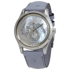 Gucci G-Timeless Automatic Transparent Mother of Pearl Dial Ladies Watch YA1264113