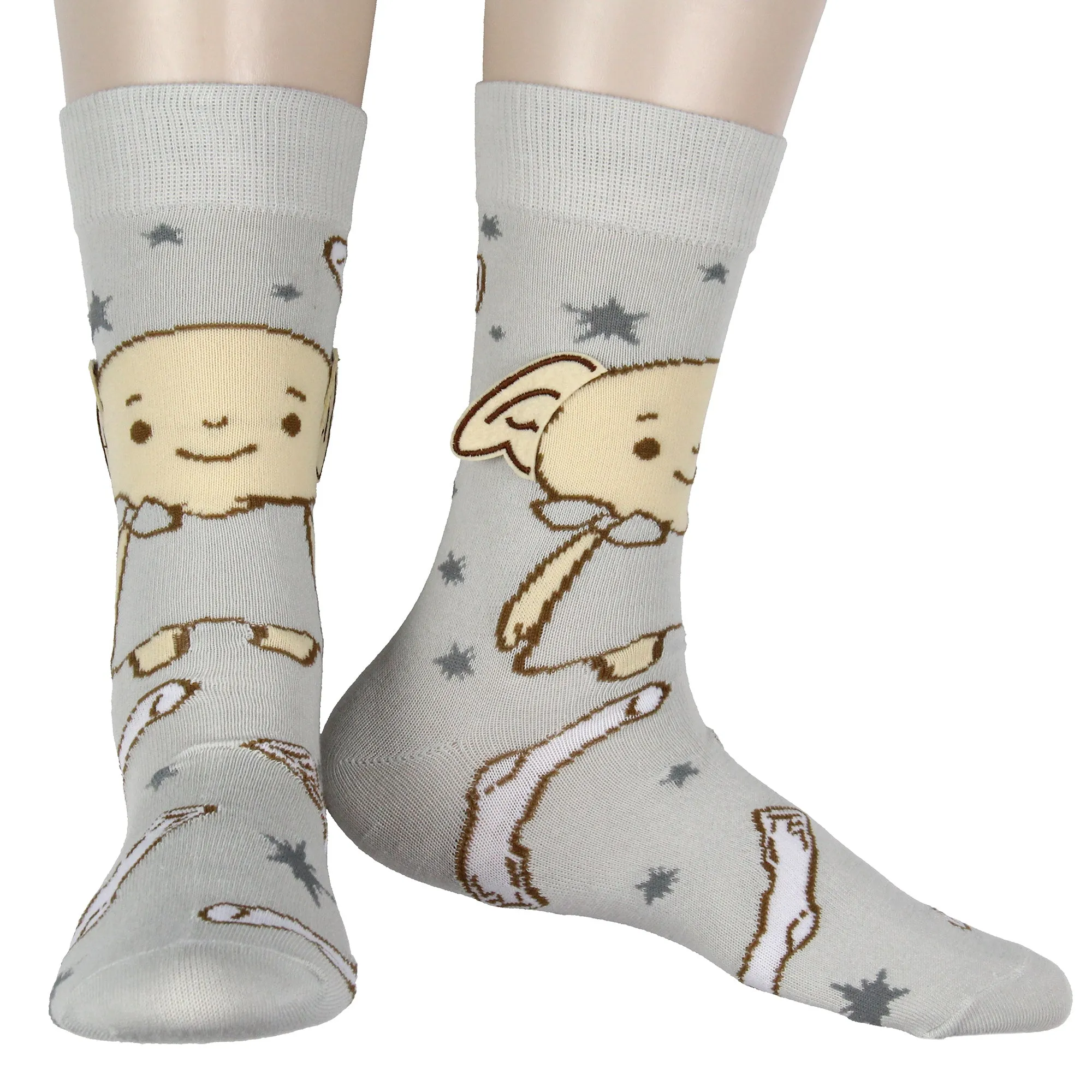 Harry Potter Dobby Elf Socks 3D Ears Chibi Character Adult Stretchy Crew Socks