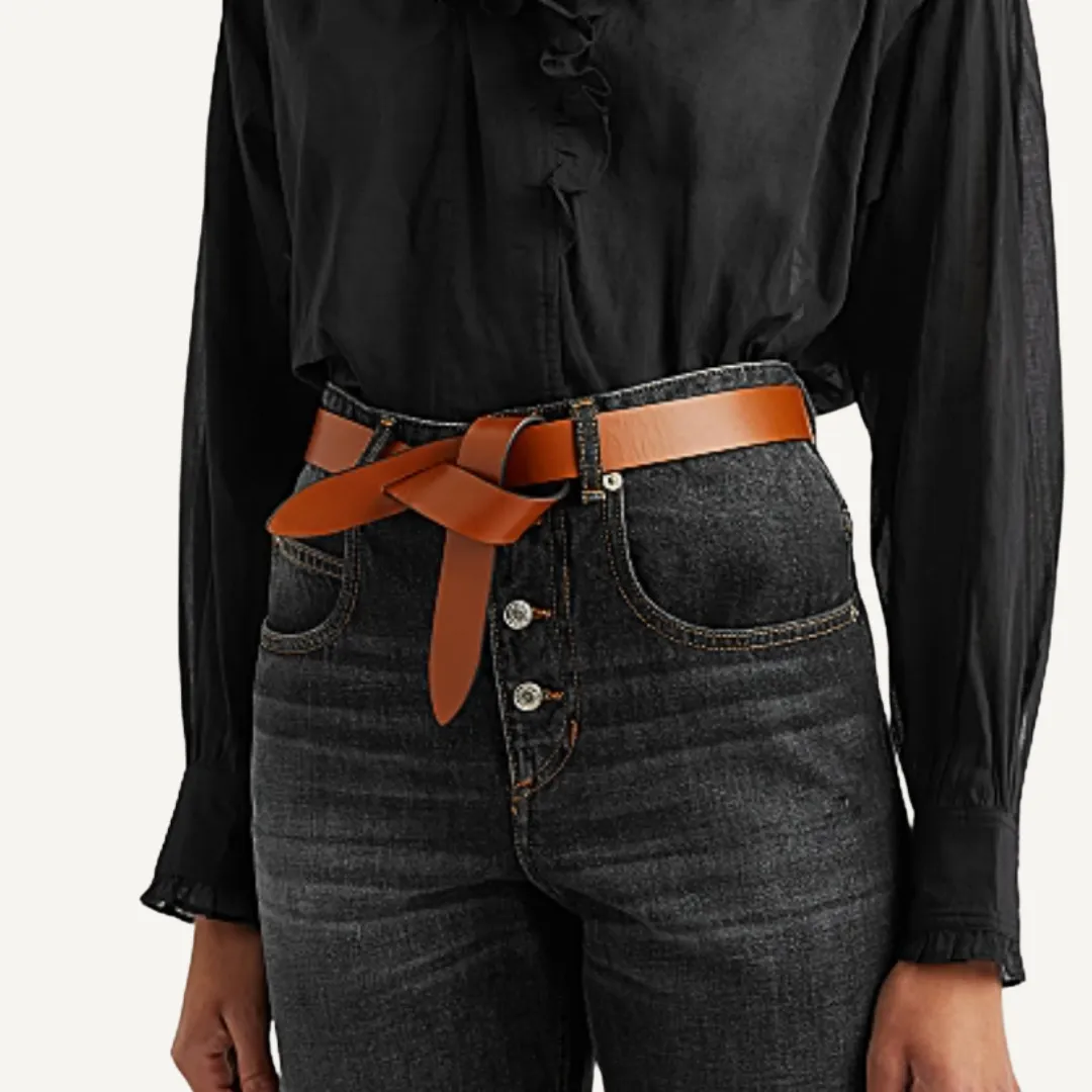 Isabel Marant Lecce Leather Belt - Black/Natural