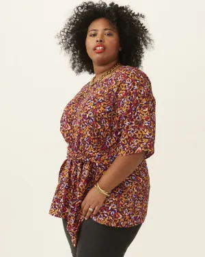 Kara Tie-Front Top | Purple / Orange
