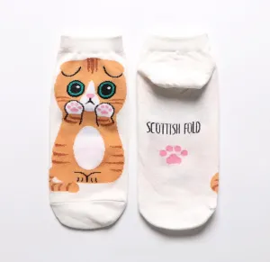 Kawaii Cute Ankle Socks - Scottish Fold