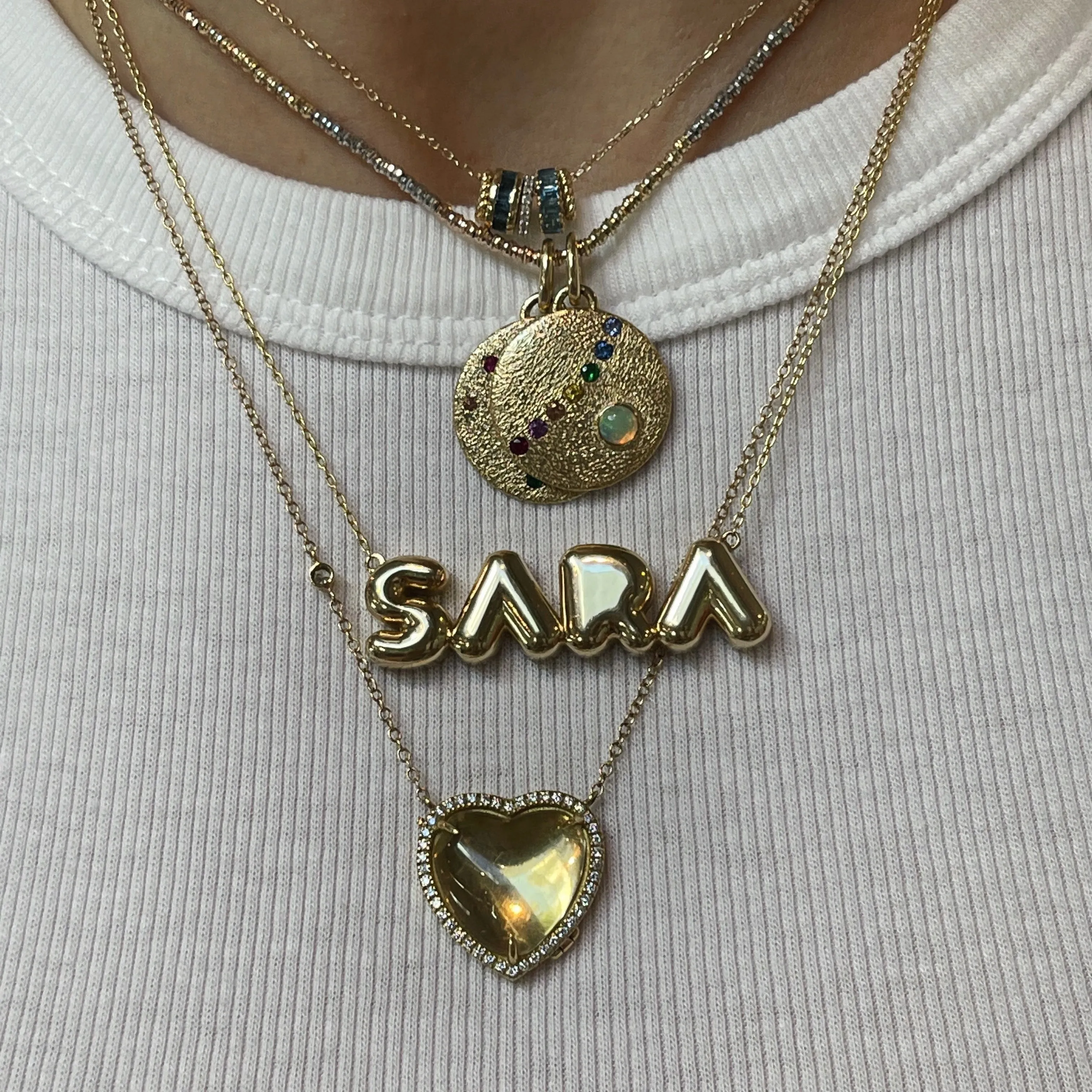 Large Puffer Name Necklace