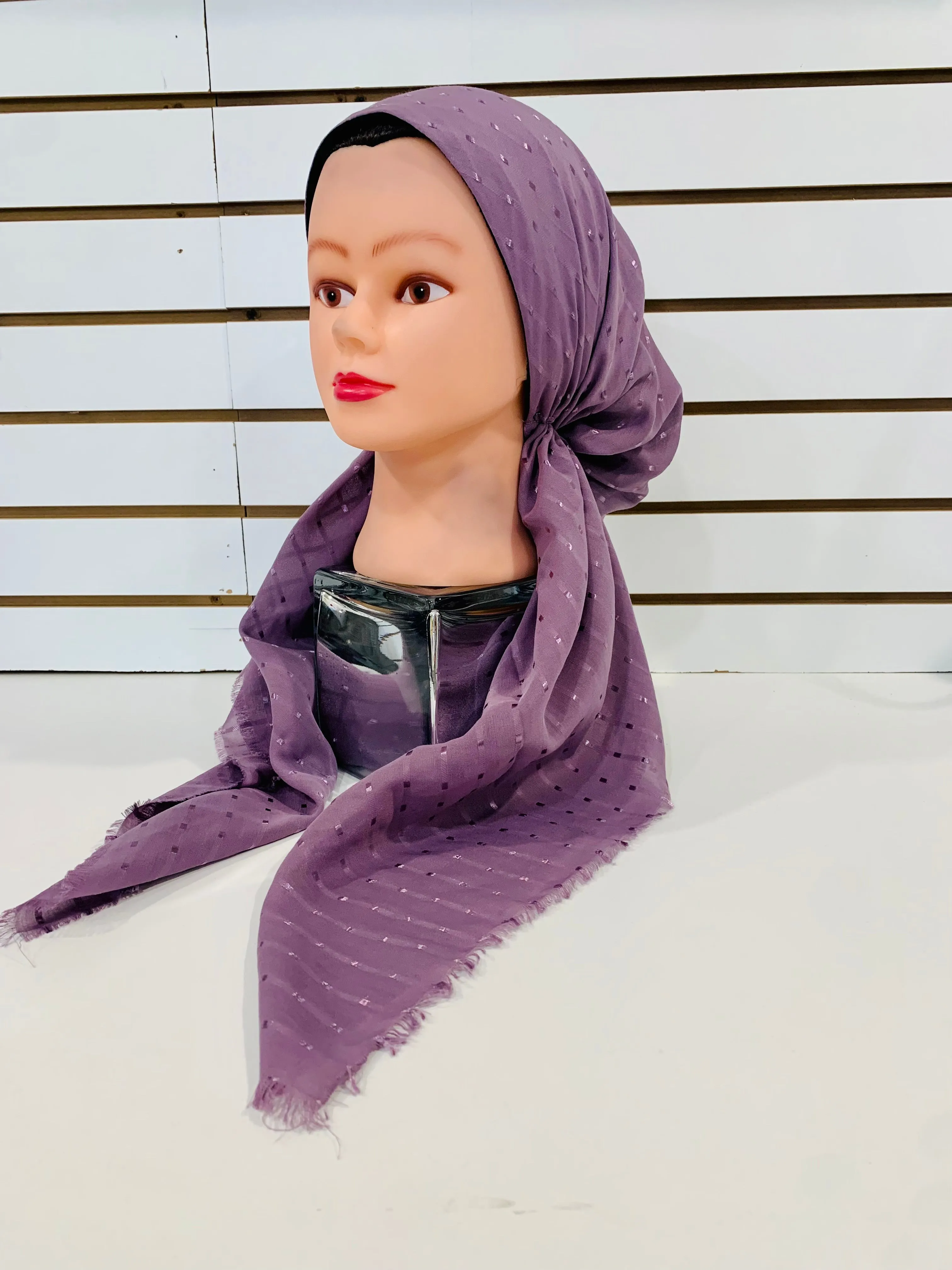 Lavender Dotted Shimmers Cotton Pretied