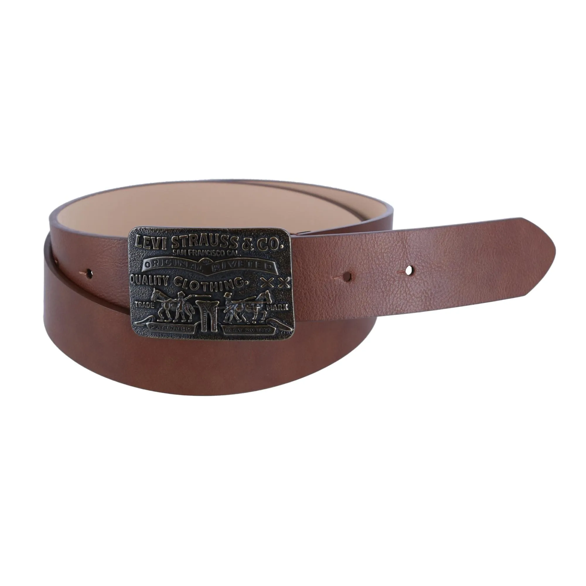 Levis Women's Rectangle Logo Embossed Buckle Belt