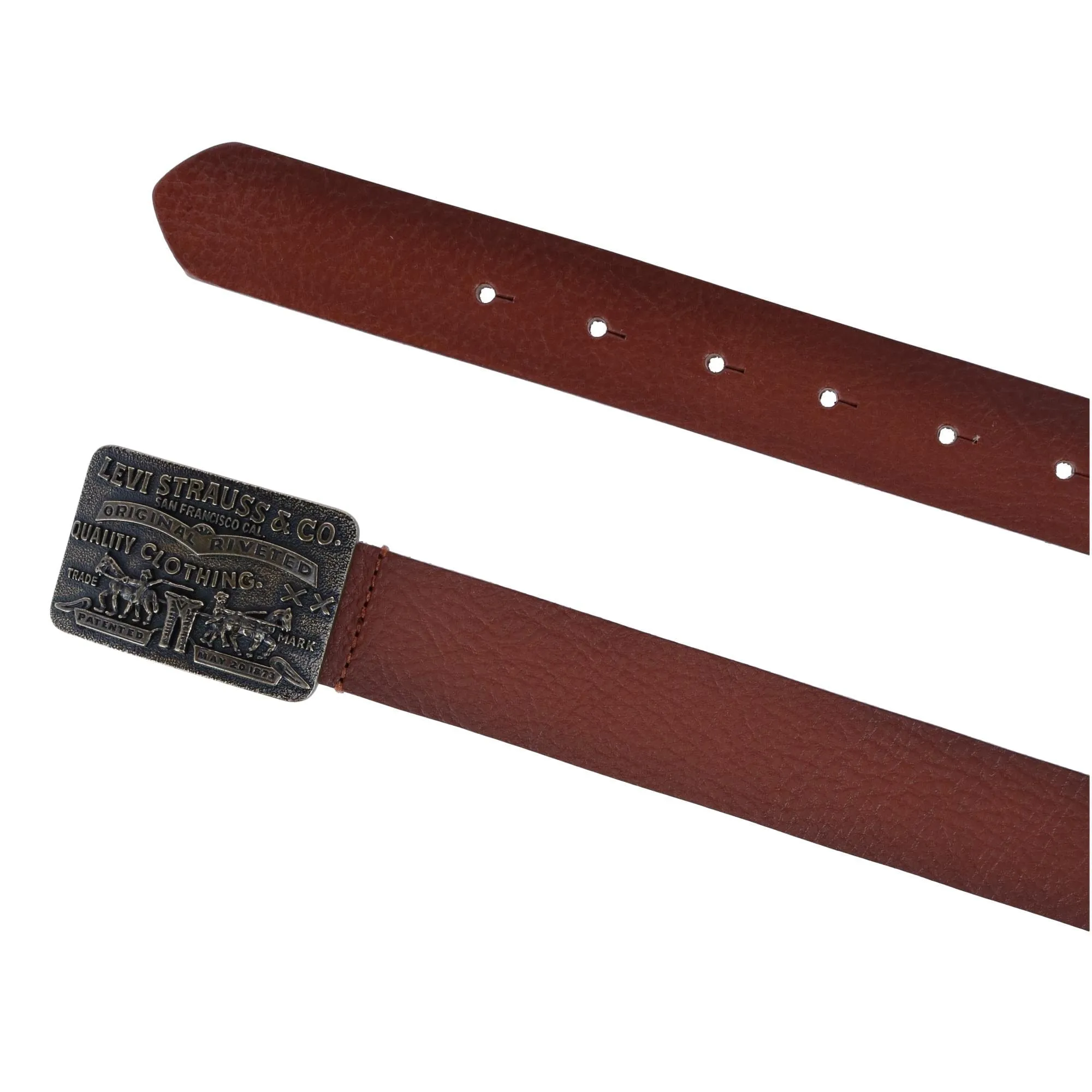 Levis Women's Rectangle Logo Embossed Buckle Belt