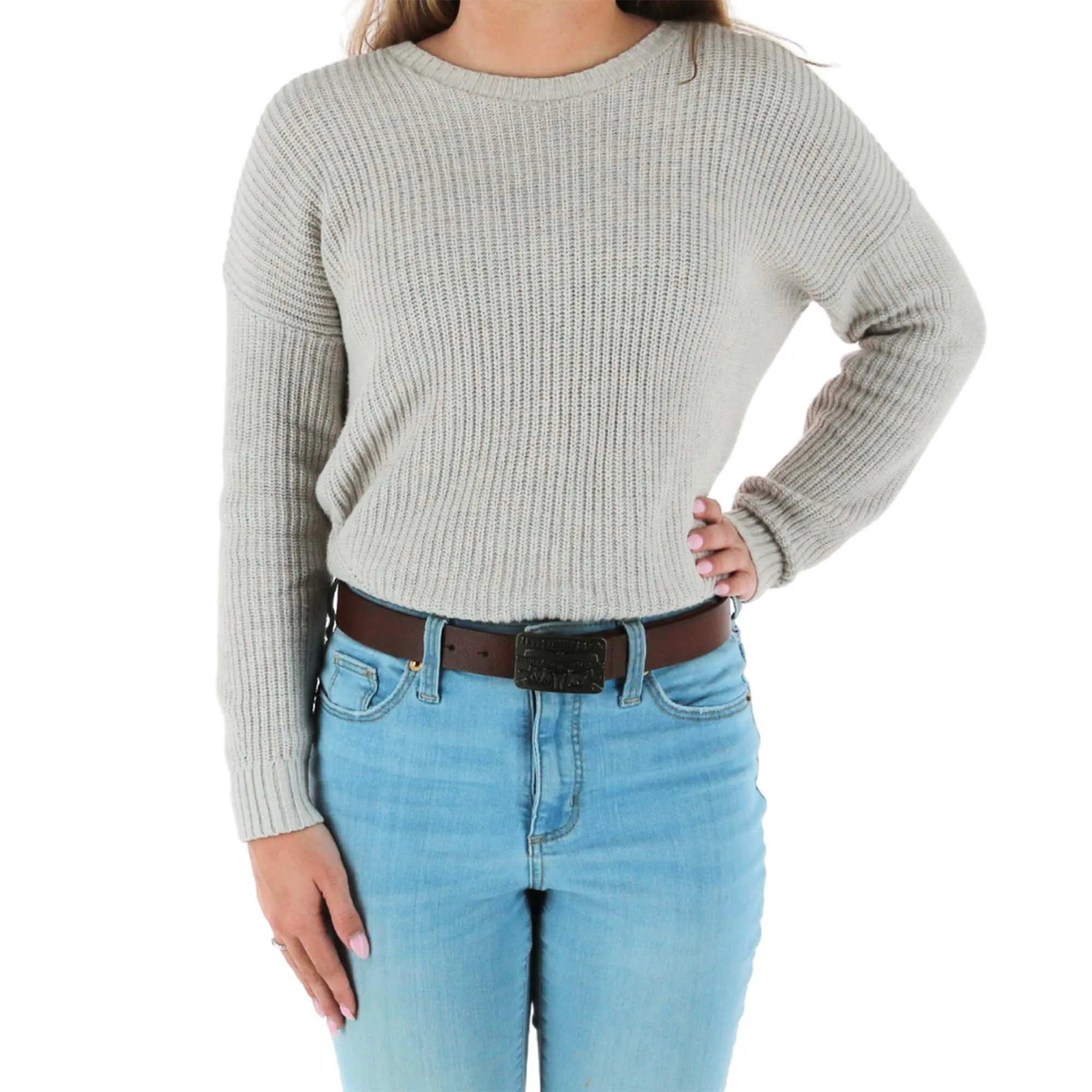 Levis Women's Rectangle Logo Embossed Buckle Belt