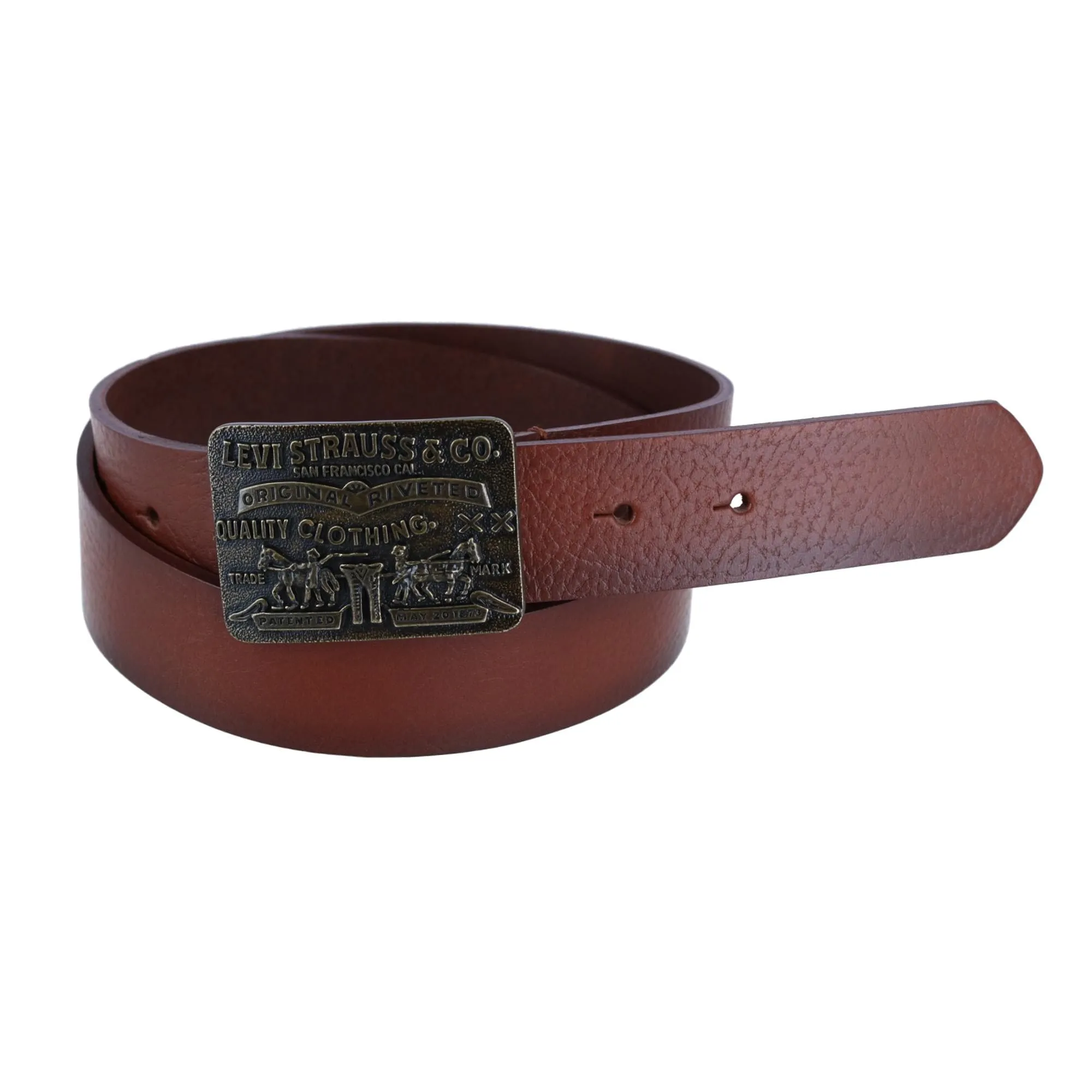Levis Women's Rectangle Logo Embossed Buckle Belt