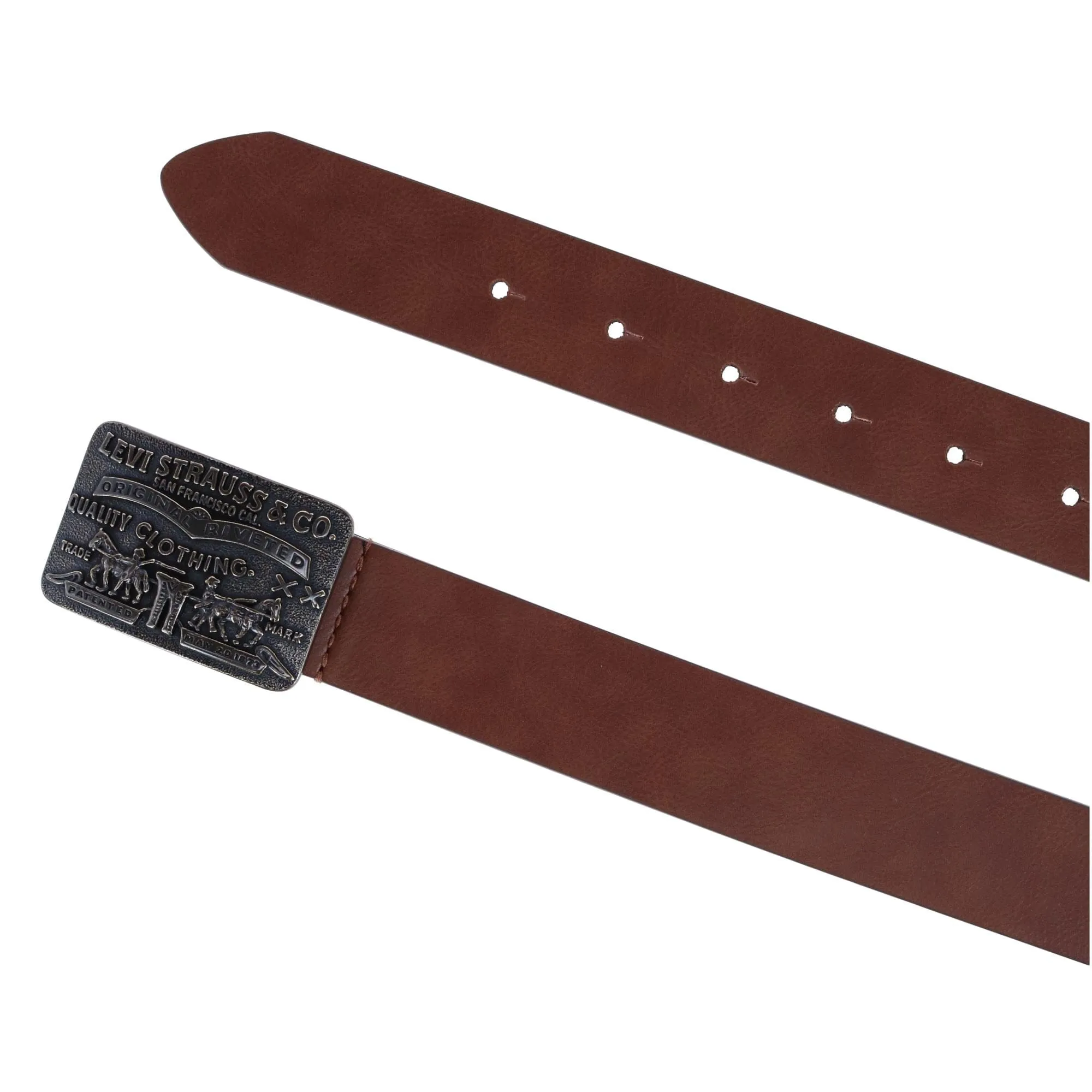Levis Women's Rectangle Logo Embossed Buckle Belt