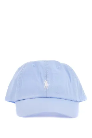 LIGHT BLUE COTTON HAT WITH HORSE LOGO