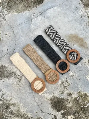 Natural Rattan Belt (Elastic) - Assorted