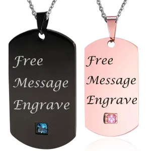 NEHZUS Couples Necklace Mens Womens Name Necklaces Customized Stainless Steel Tags