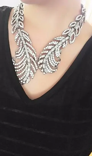 New - S Peacock Feather Wrap Necklace