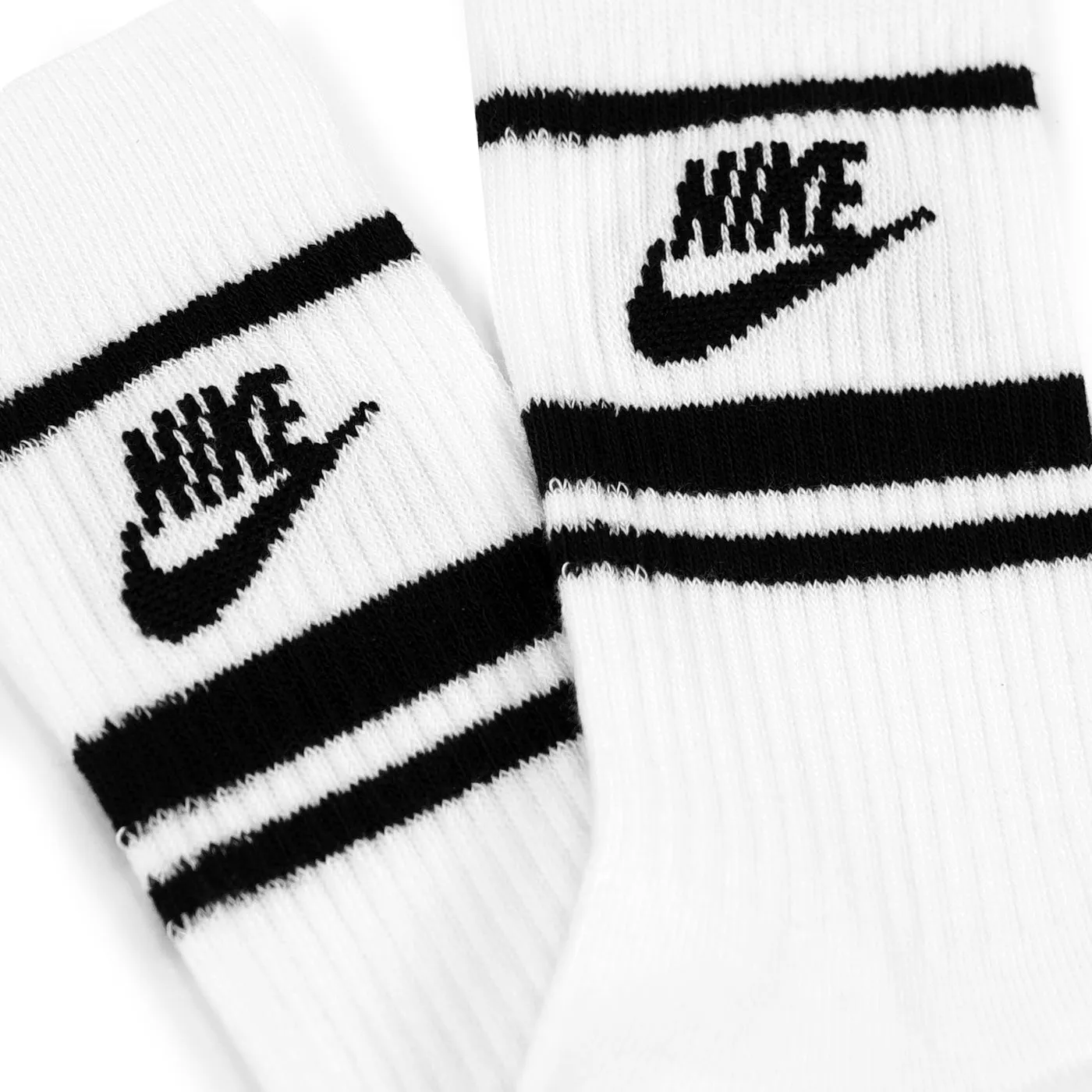 Nike Everyday Essential 3 Pack Stripe Crew Socks - White / Black / Black