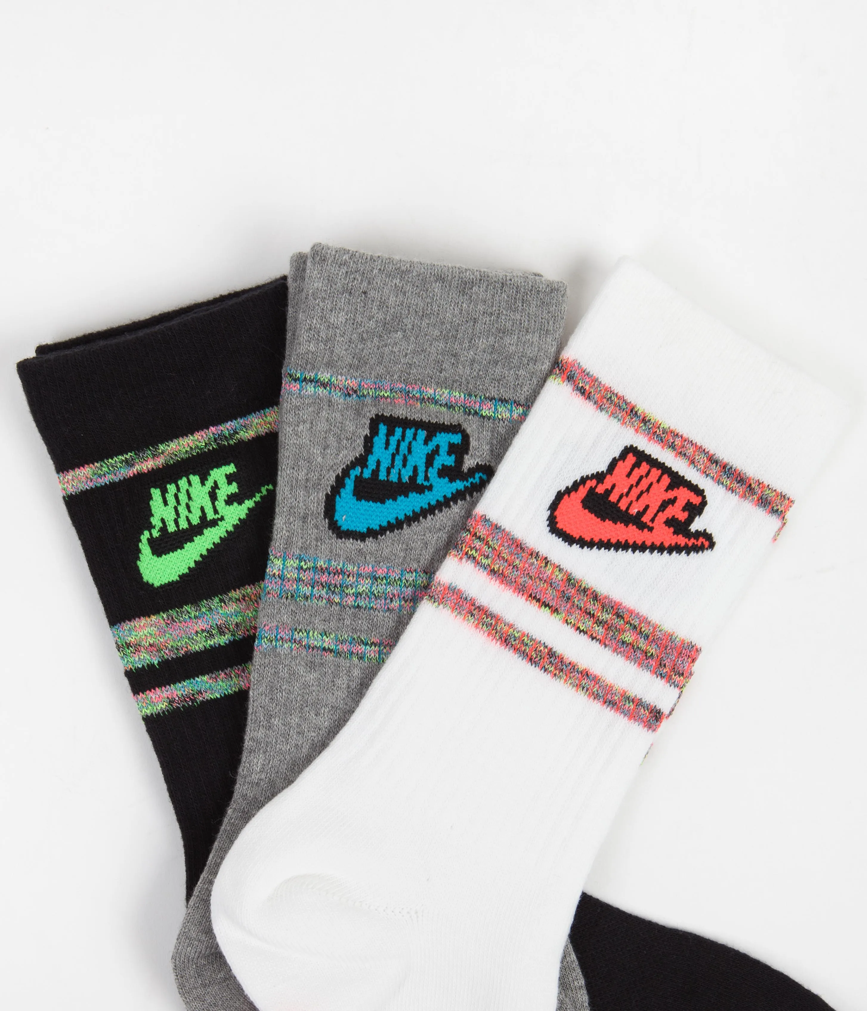 Nike Everyday Essential Crew Socks (3 Pack) - Black / Grey / Multi