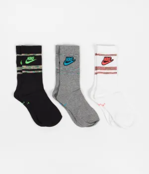 Nike Everyday Essential Crew Socks (3 Pack) - Black / Grey / Multi