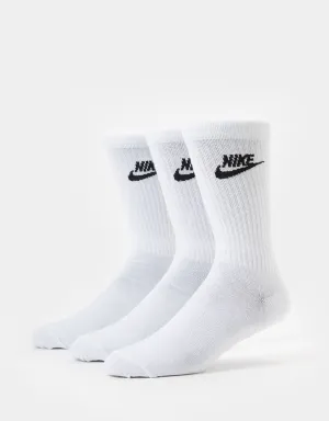 Nike SB Everyday Essential Crew Socks 3 Pack - White/Black