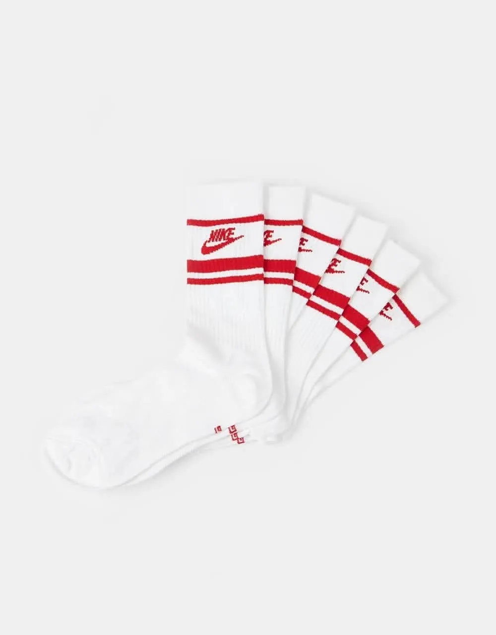 Nike Sportswear Everyday Essential 3 Pack Socks - White/University Red