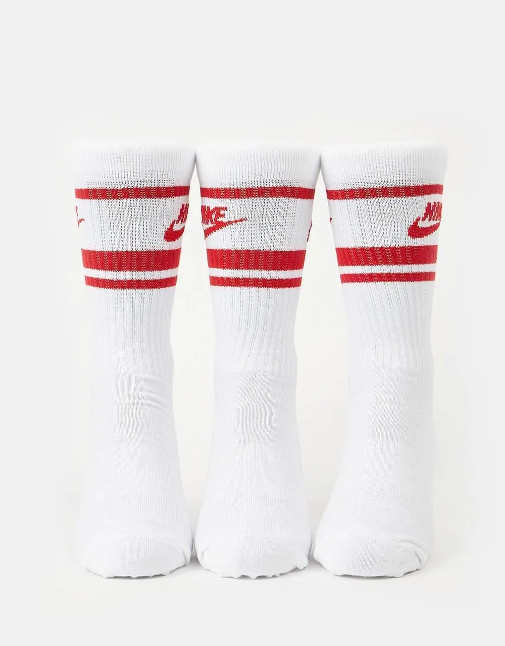 Nike Sportswear Everyday Essential 3 Pack Socks - White/University Red